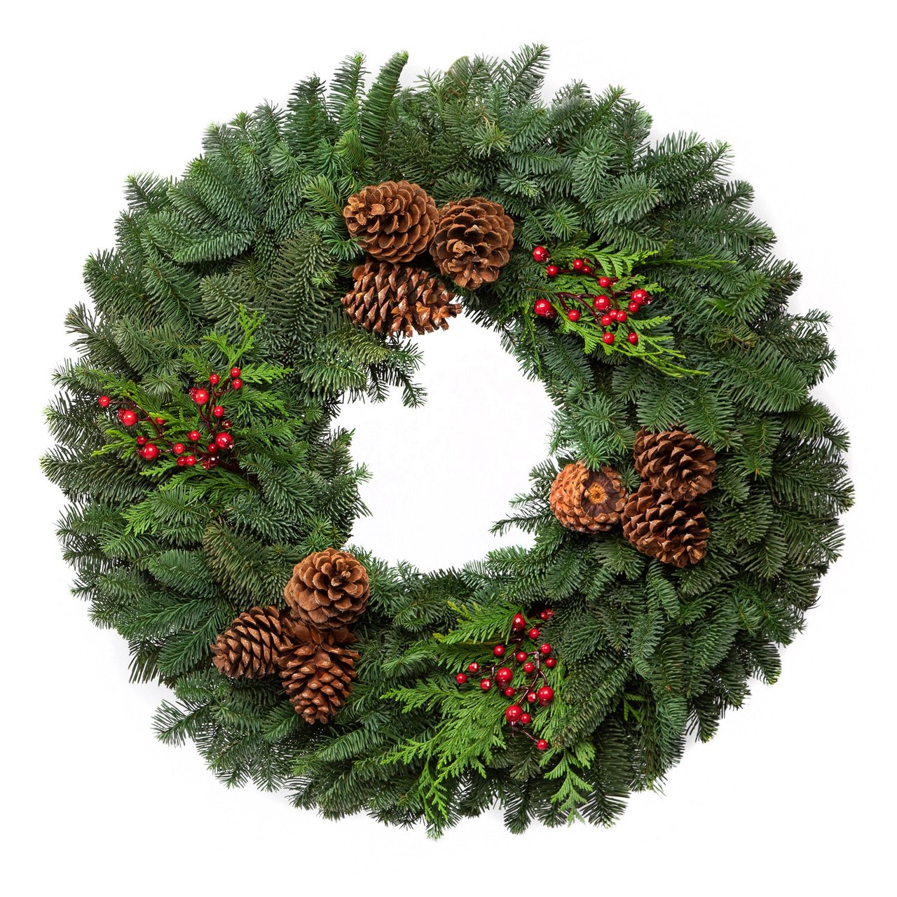 28" Mixed Greens Wreath - Image 1