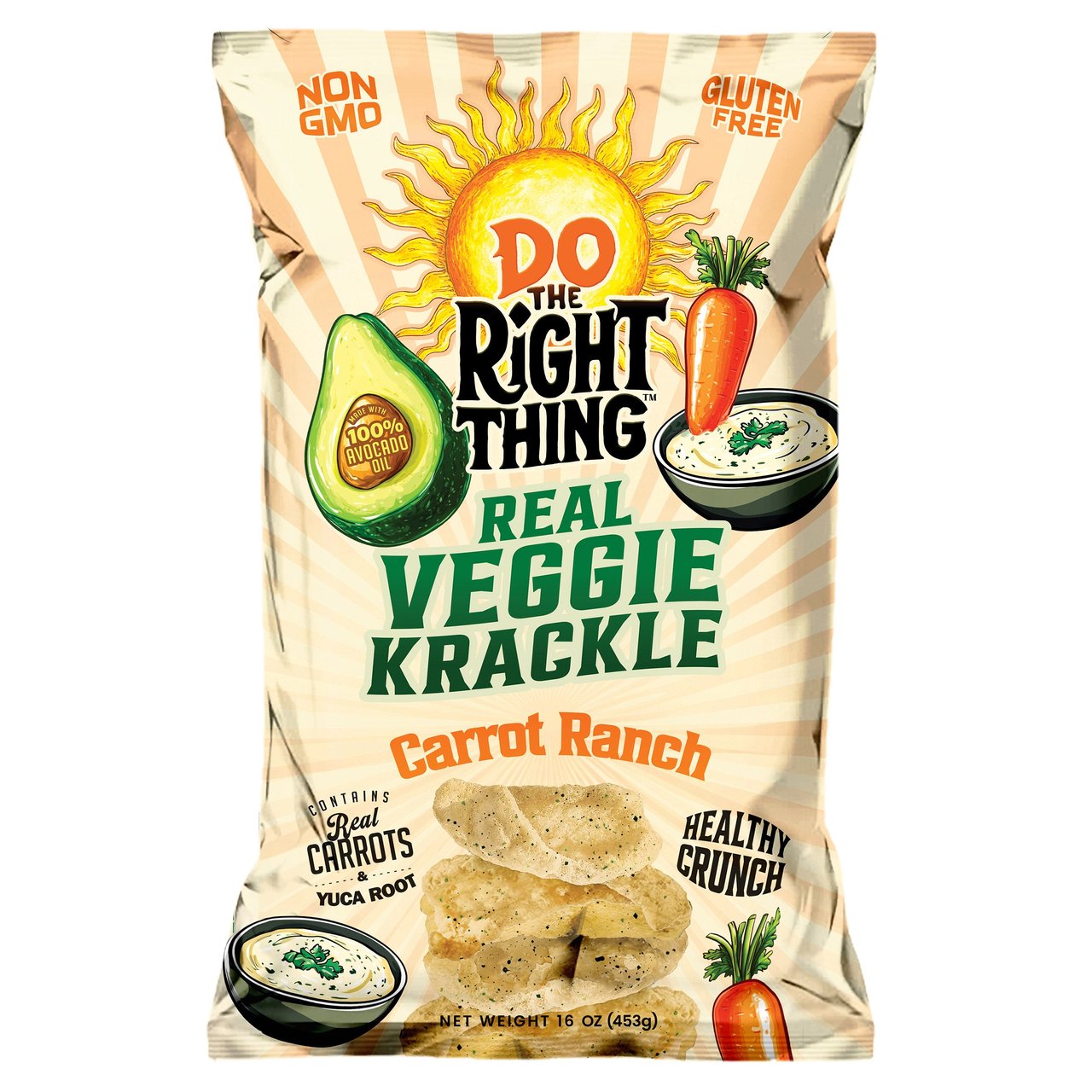 Do The Right Thing Real Veggie Krackle Carrot Ranch Chips, 16 oz - Image 1