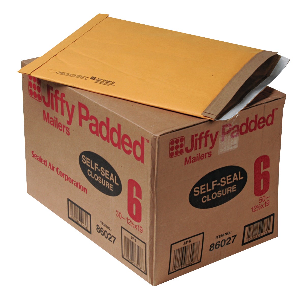 Sealed Air Jiffy #6 Padded Mailer, Self-Seal, 12.5" x 19", Kraft, 50 CT