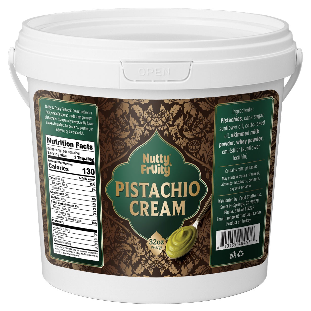 Nutty & Fruity Dubai Pistachio Cream, 32 oz