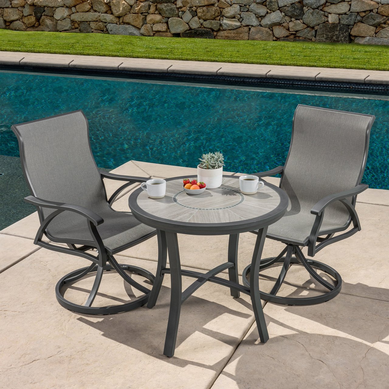 SUNVILLA KINGSTON 3PC CAFE SLING DINING SET - Image 1