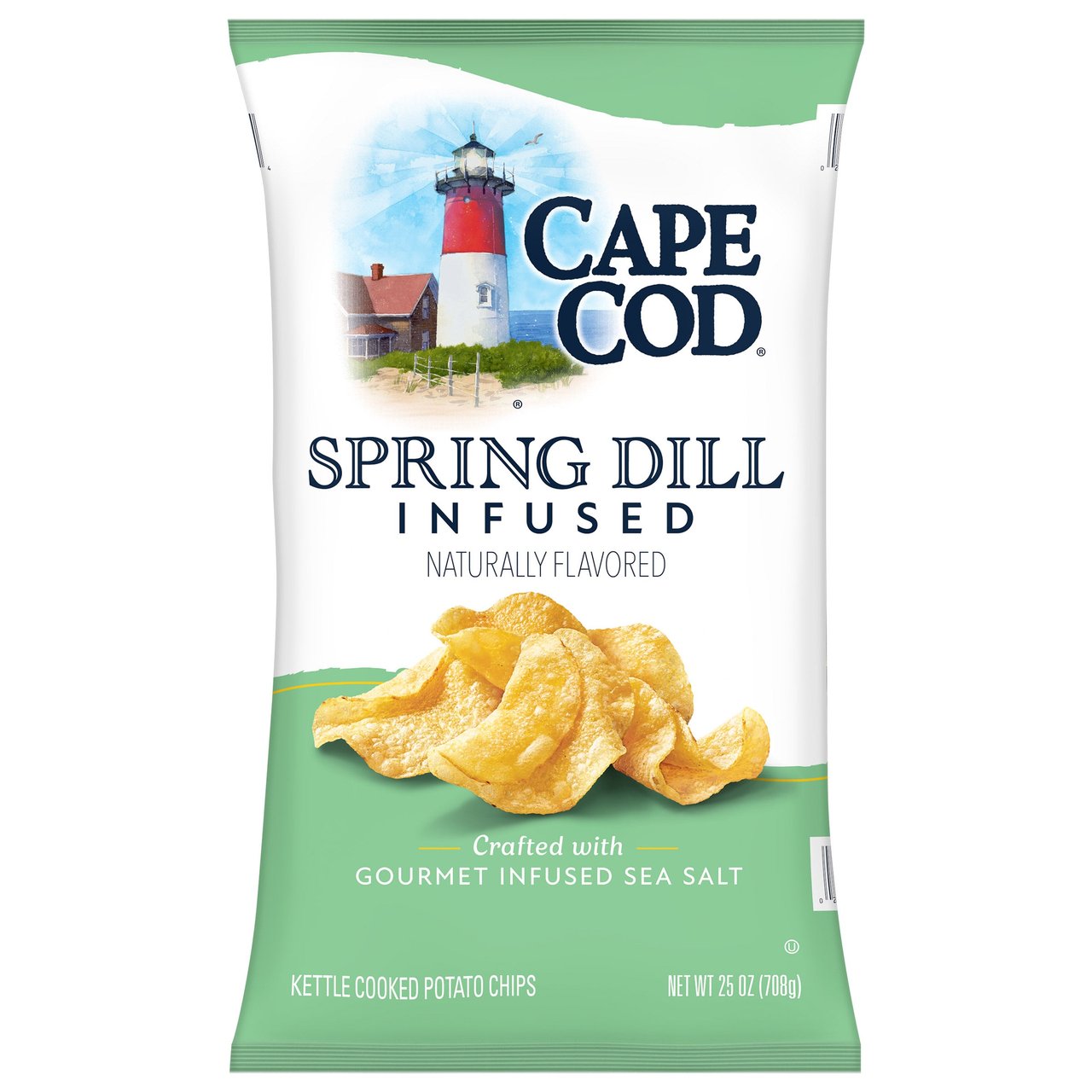Cape Cod Spring Dill Infused Kettle Cooked Potato Chips, 25 Ounce Bag - Image 1