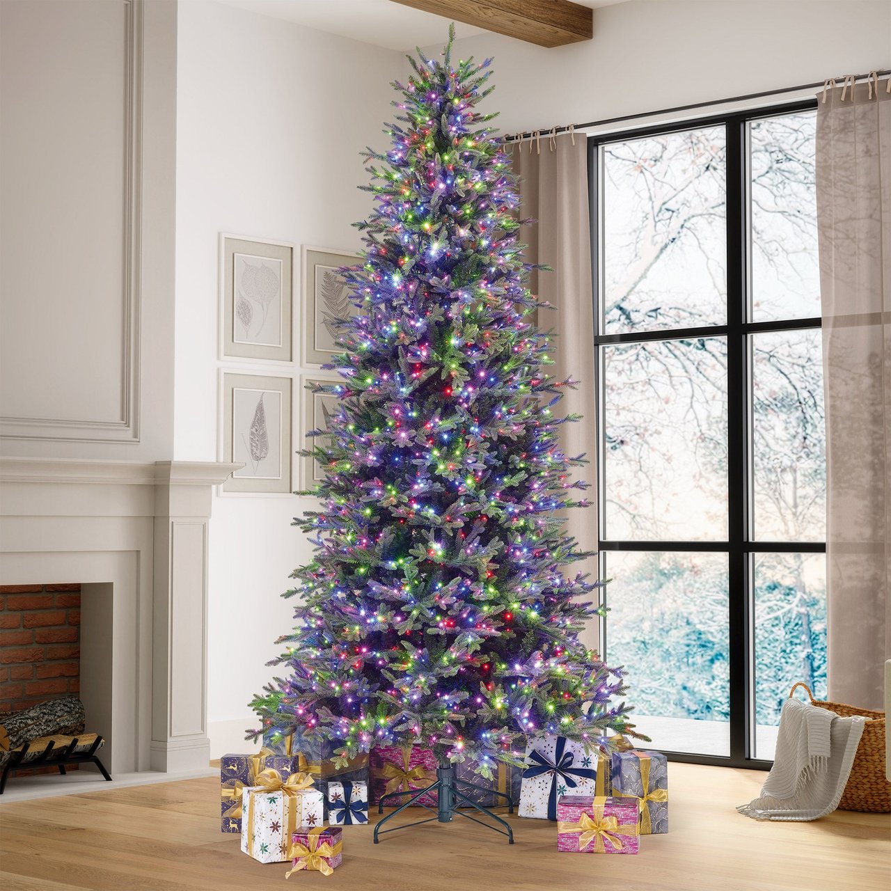 9' PRE-LIT SLIM MICRO LED WITH TWINKLE CHRISTMAS TREE - Image 1