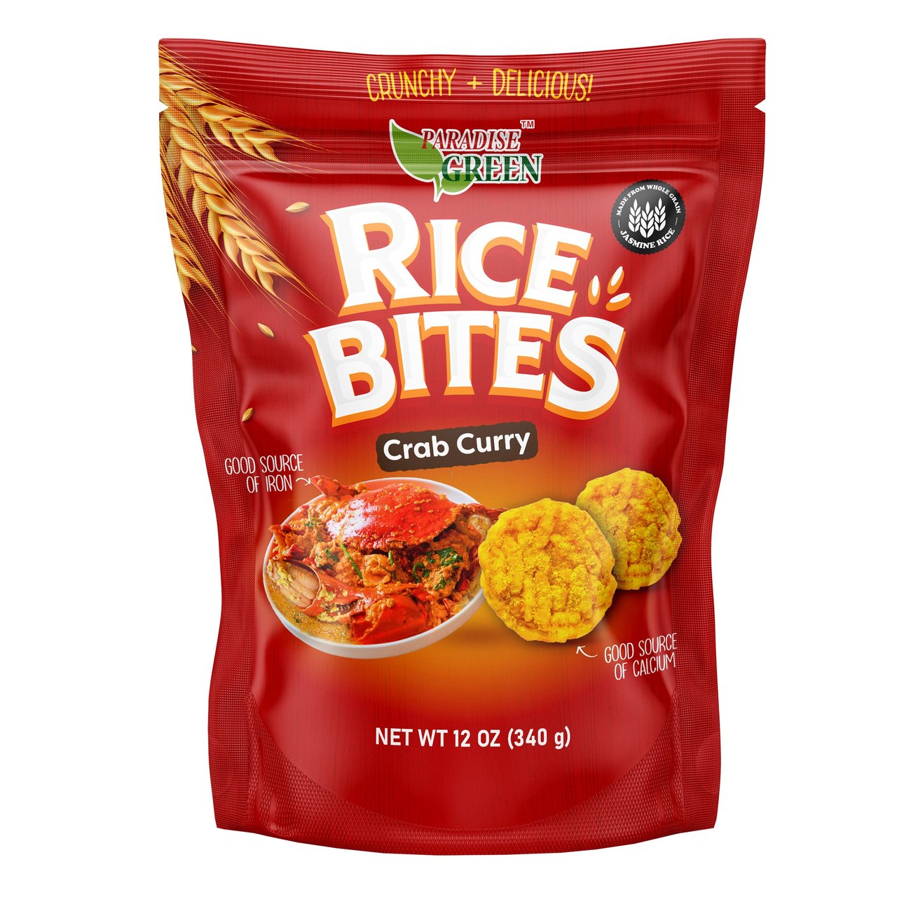 Paradise Green Crab Curry Rice Bites 12 oz - Image 1