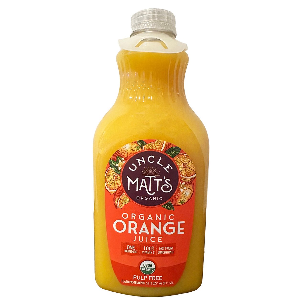 Organic Uncle Matt's Pulp Free Orange Juice, 2-Pack, 52 Ounces Each - Image 1