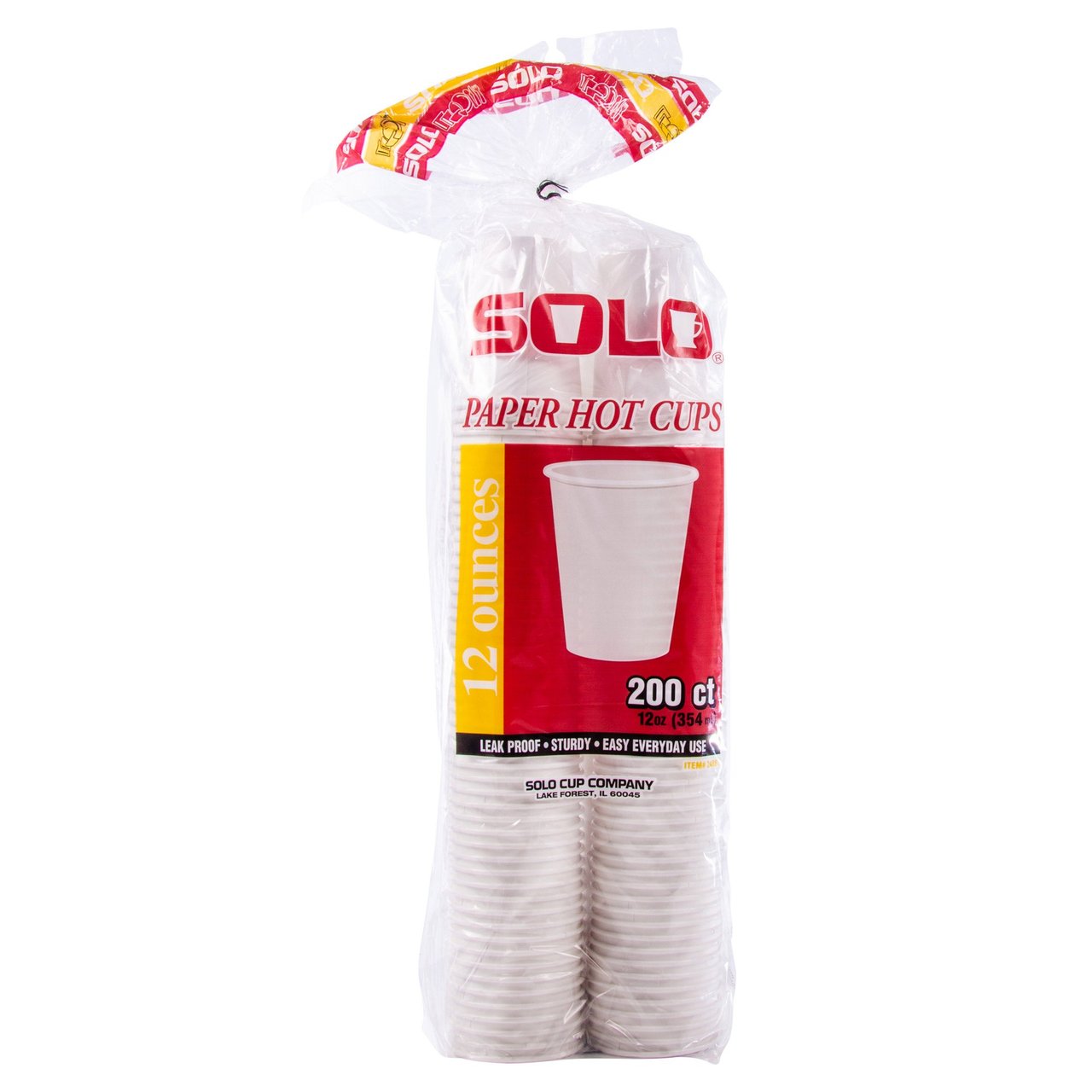 Solo Paper Hot Cups, White, 12 oz, 200 ct - Image 1