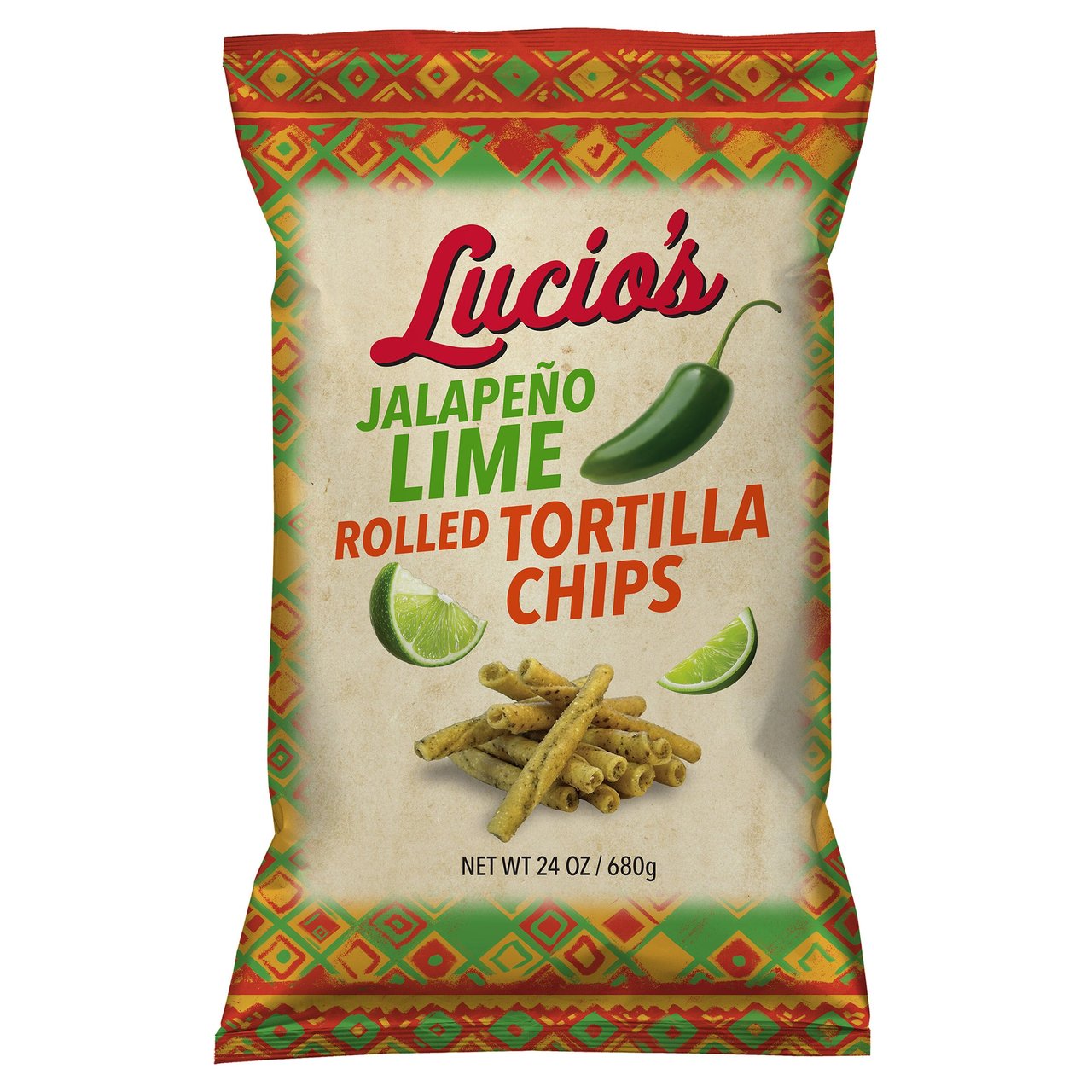 Lucio's Jalapeño Lime Rolled Tortilla Chips, 24 oz Bag - Image 1