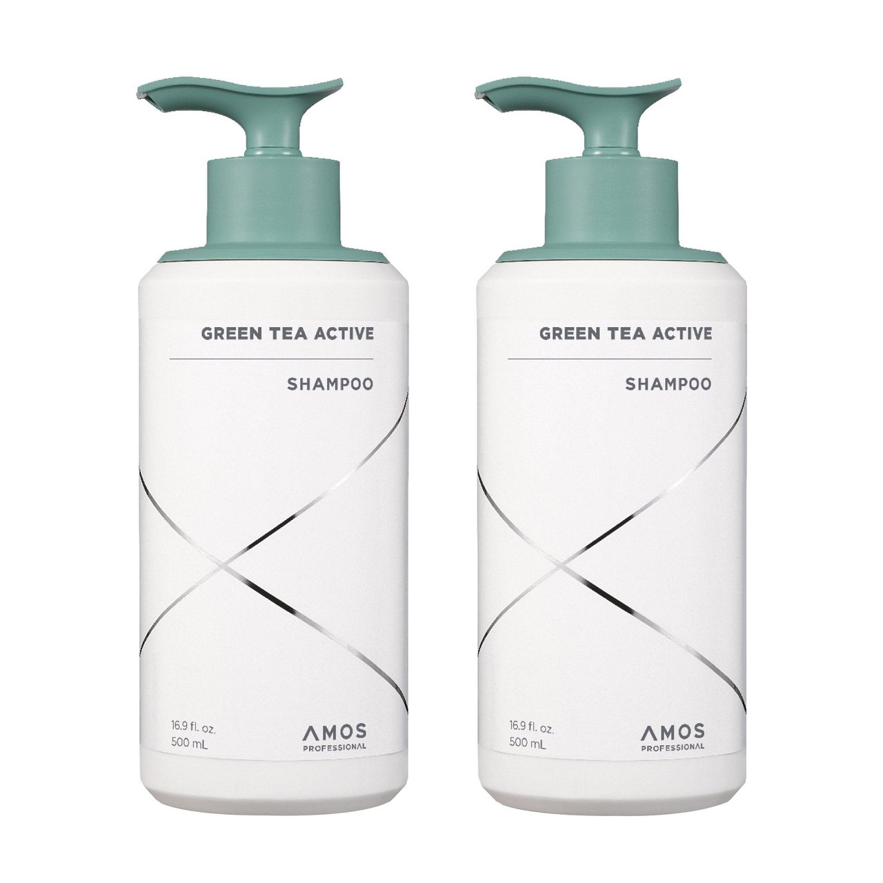Amos Professional Green Tea Active Shampoo 2-Pack - Image 1