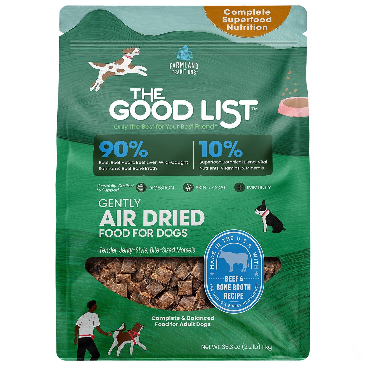 Farmland Traditions The Good List Beef Air-Dried Dog Food, 2.2 lbs - Image 1