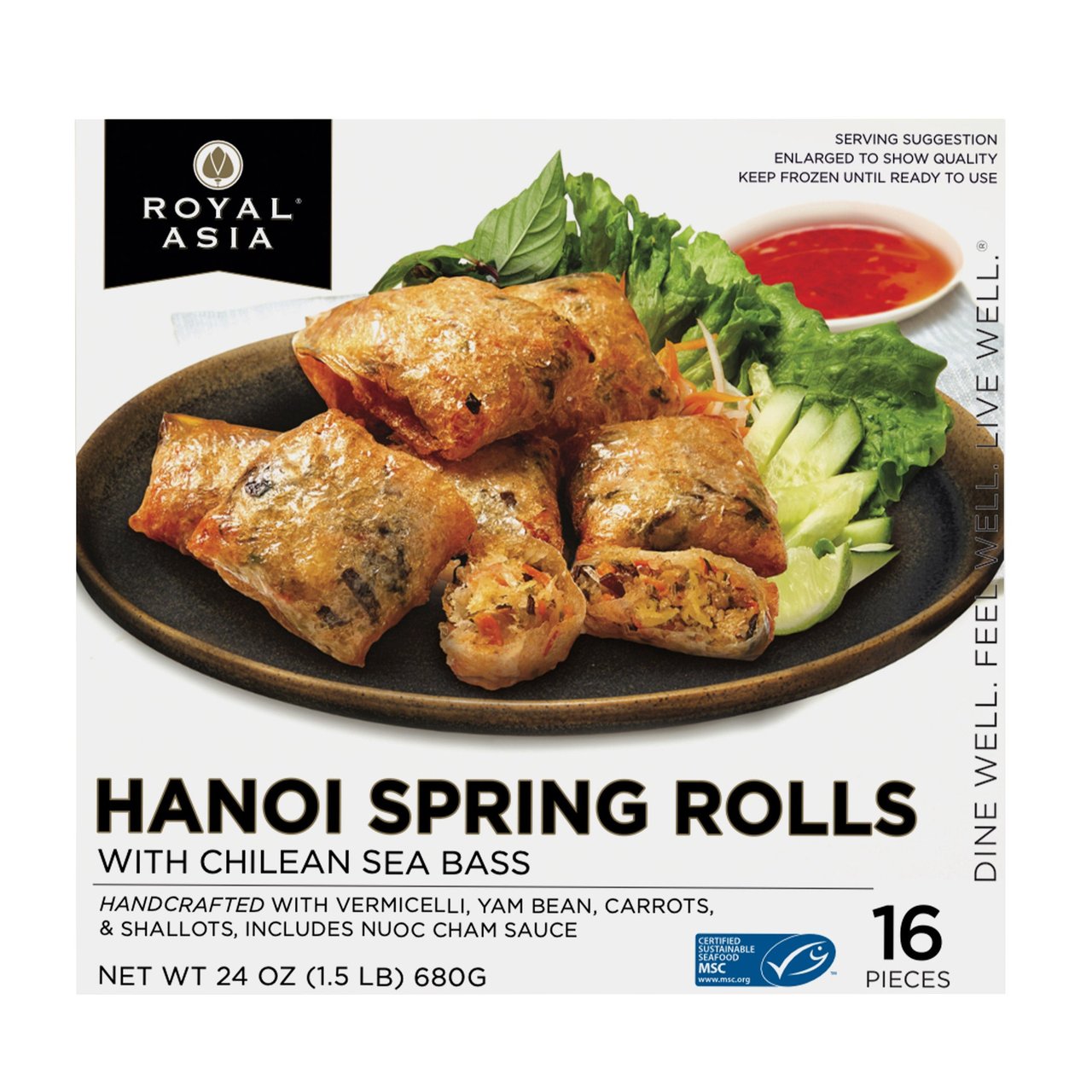 Royal Asia Hanoi Spring Rolls MSC Sea Bass 24 oz - Image 1