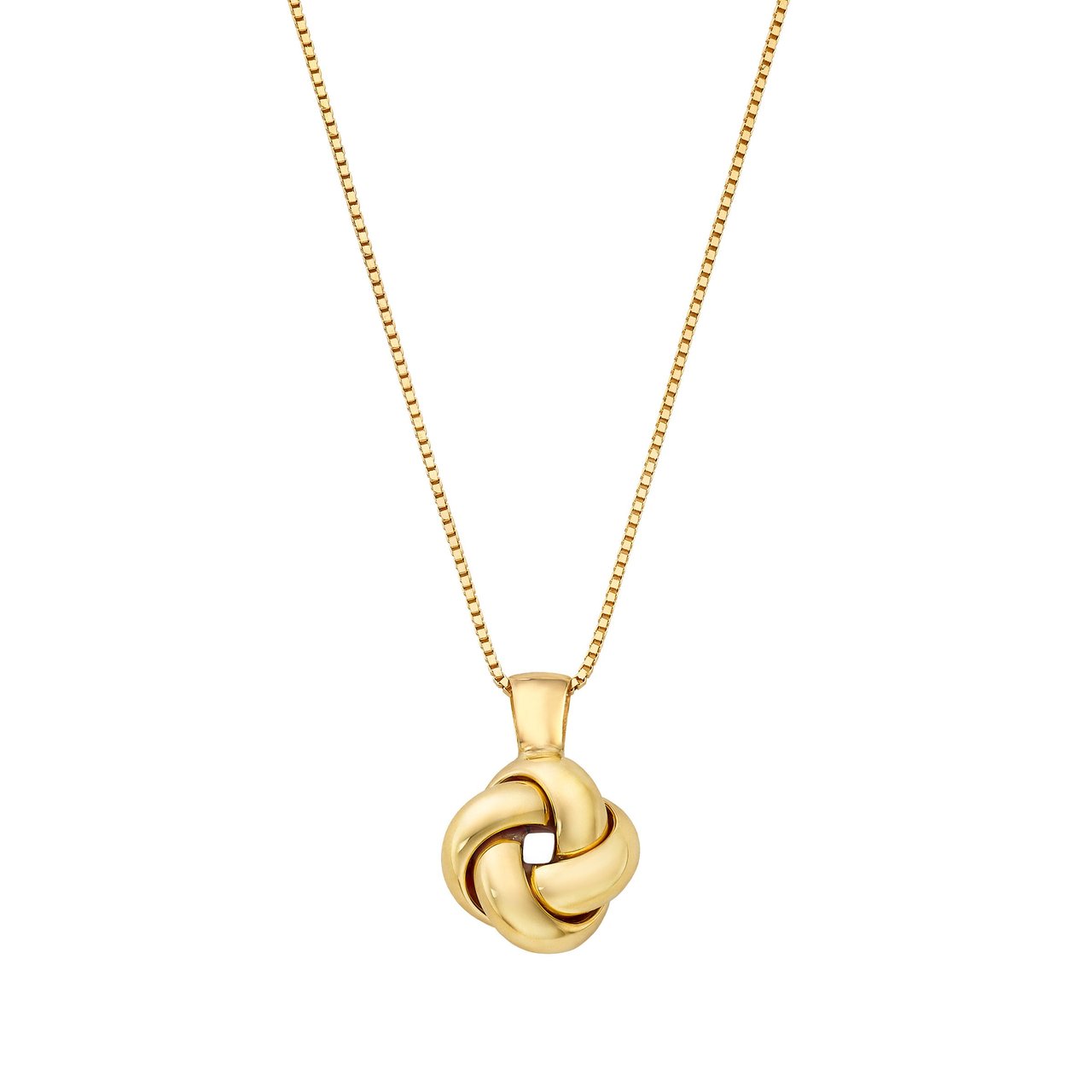 18kt Yellow Gold Love Knot Pendant Made in Italy - Image 1