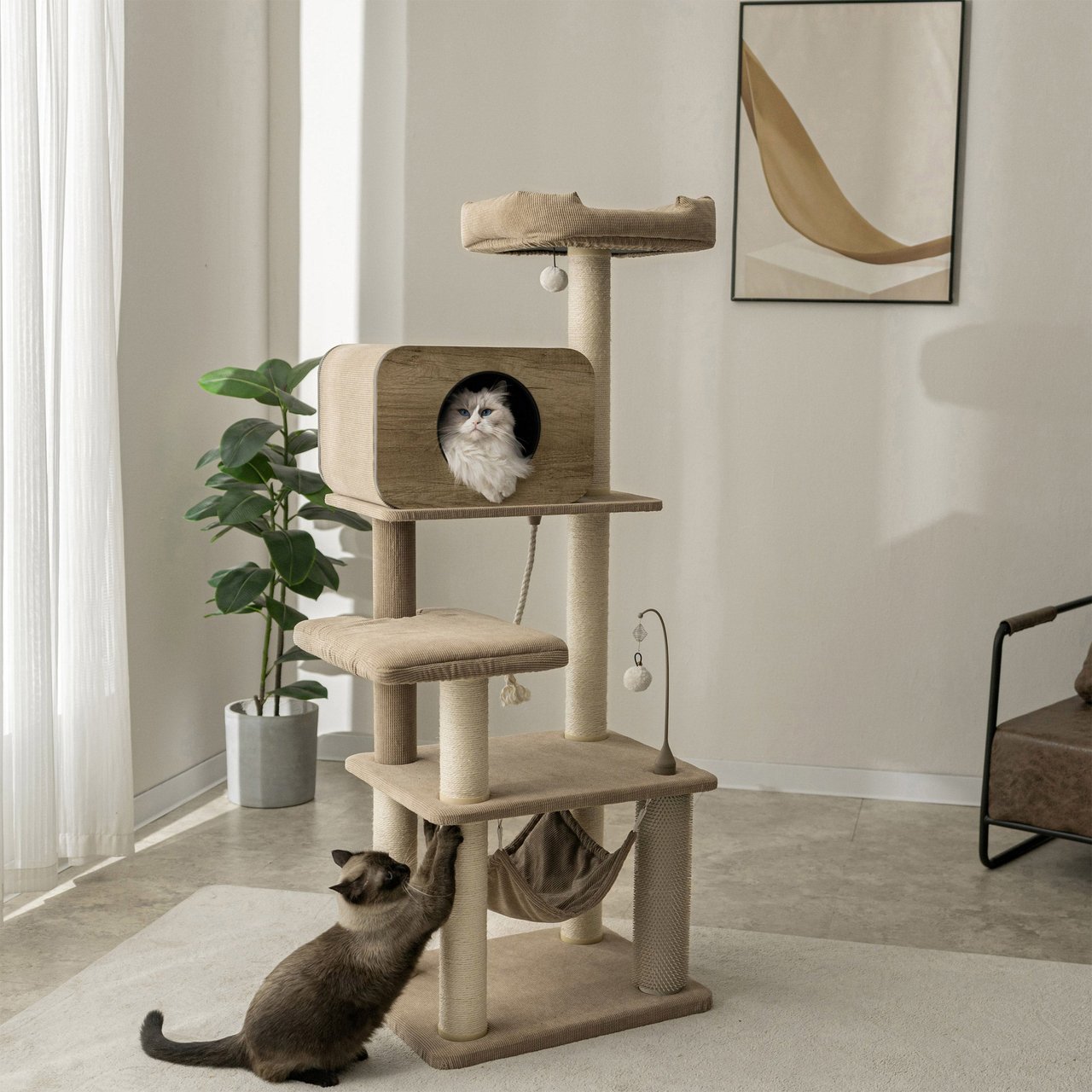 Catry Jiminy 60" 6 Layer Cat Tree - Image 1