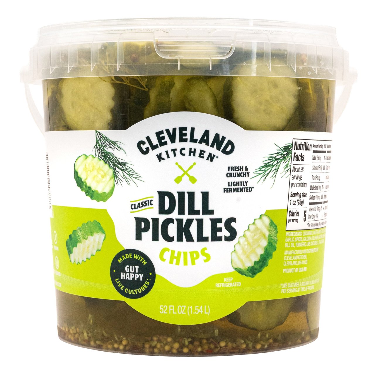 Cleveland Kitchen Dill Pickle Chips 52 Ounce Container - Image 1