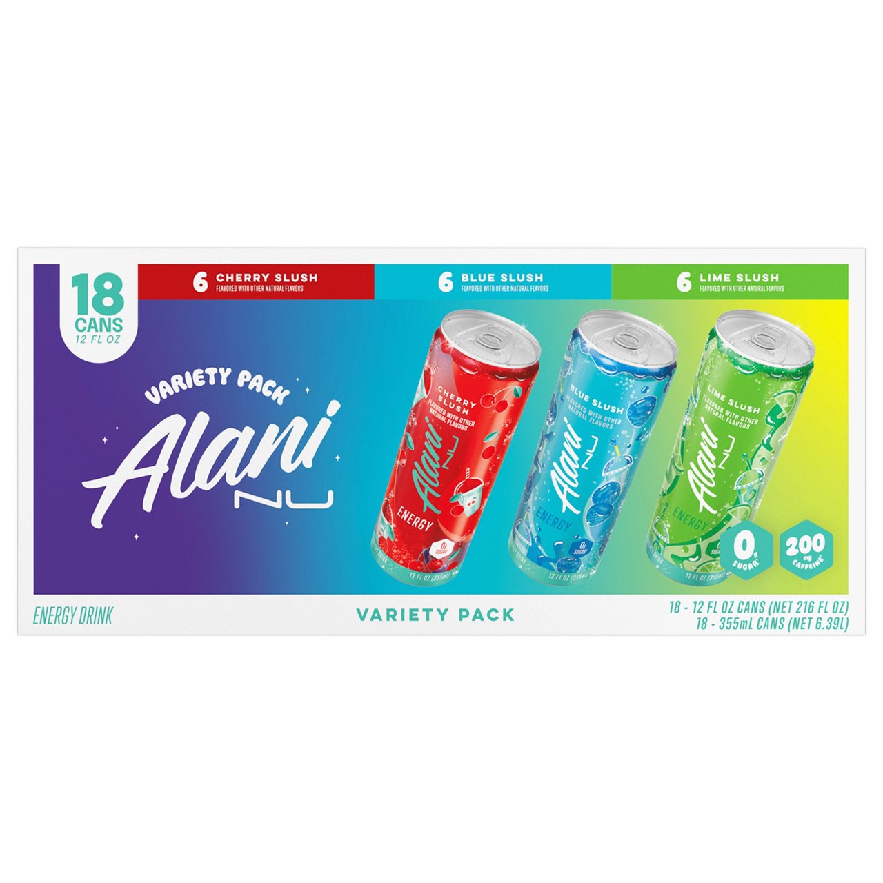 Alani Nu Energy Drink Slush Variety Pack, 18-Count 12 oz Cans - Image 1