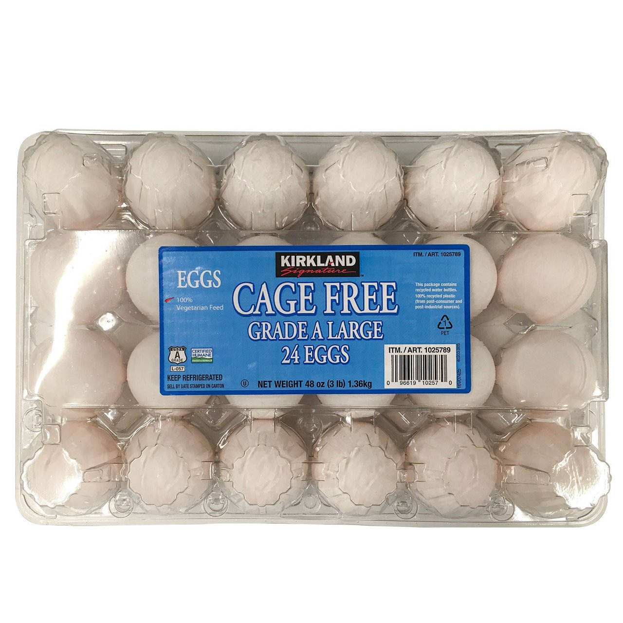 Kirkland Signature Cage Free Eggs, USDA Grade A, 2 Dozen - Image 1