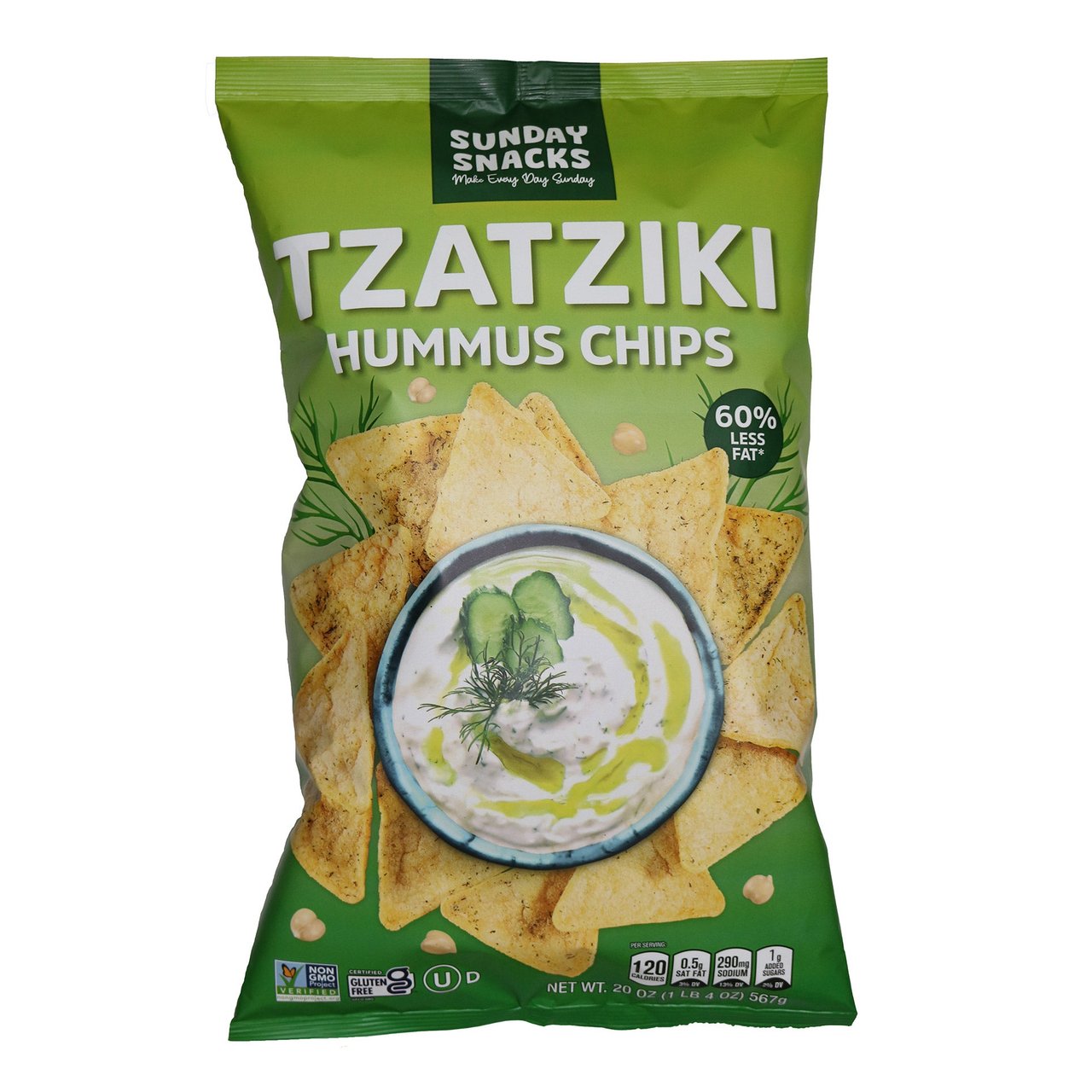 Sunday Snacks Tzatziki Hummus Chip 20 oz (1.25 lbs) - Image 1