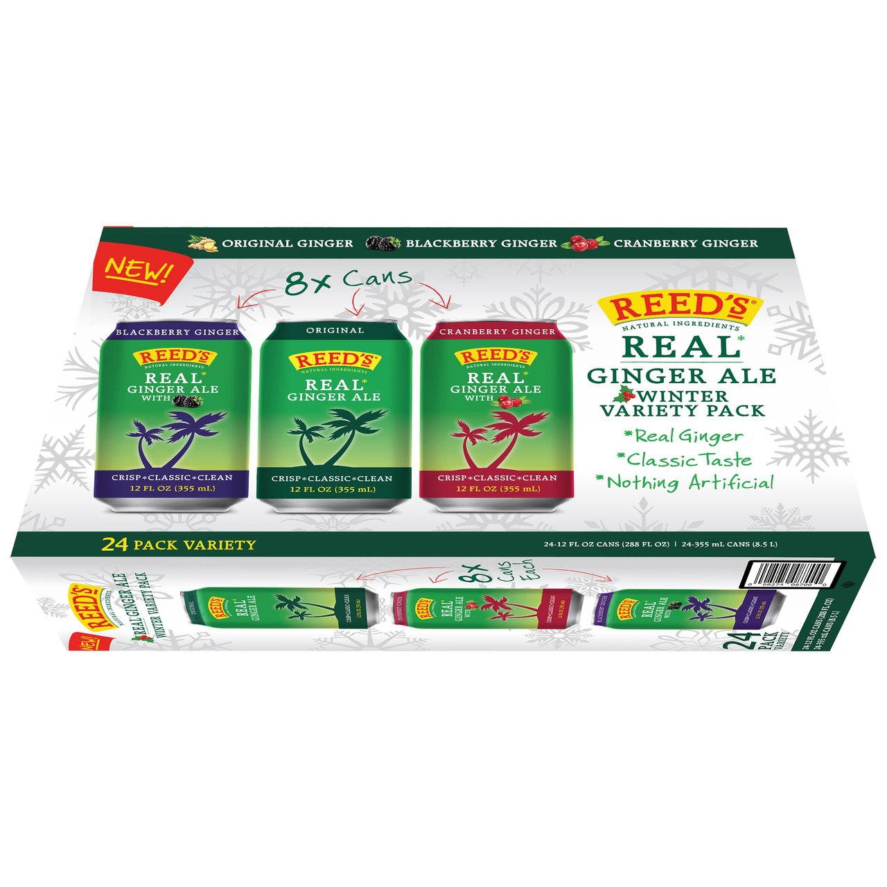 Reed's Ginger Ale Variety 24 Count / 12 oz - Image 1