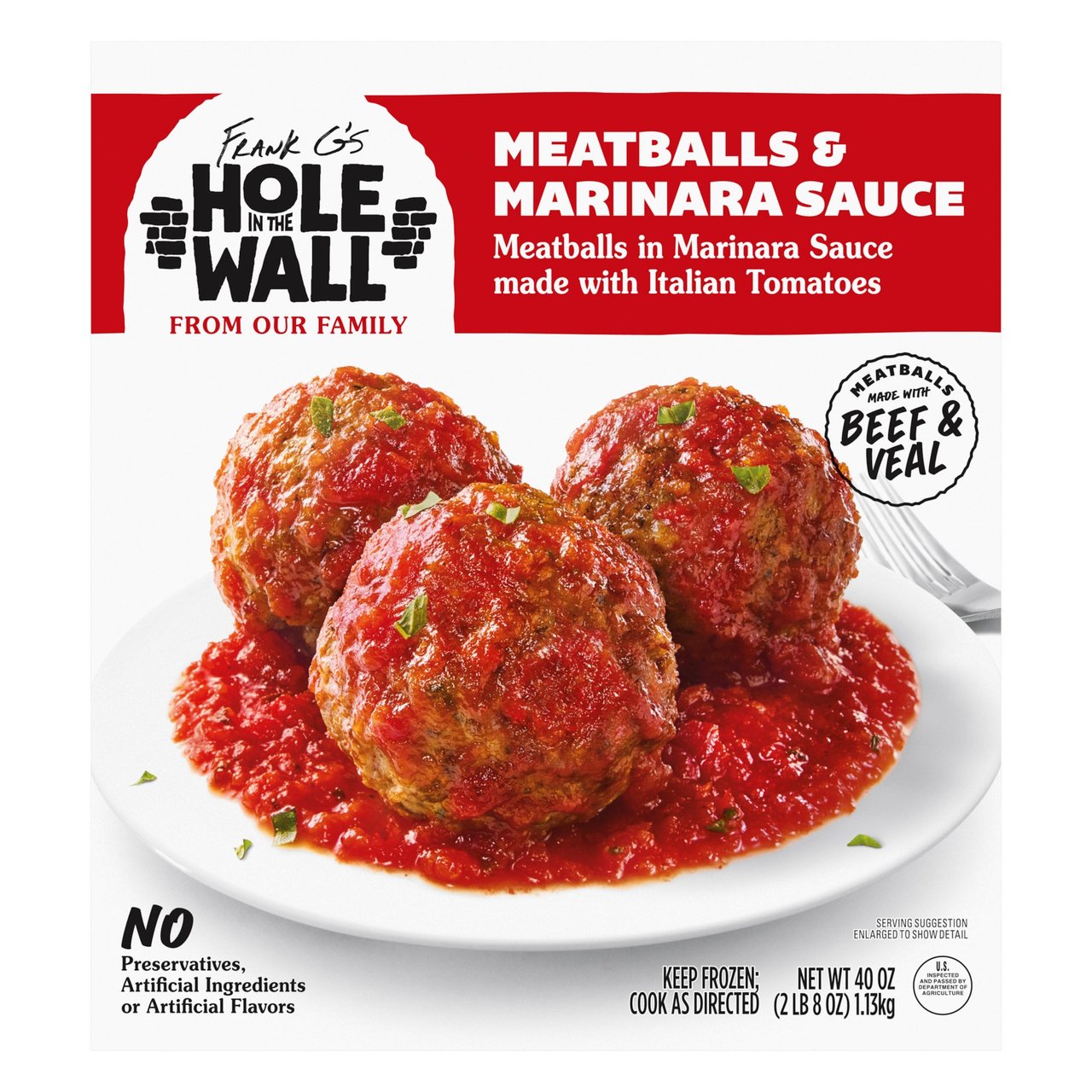 Hole in the Wall Meatball & Marinara, 40 Ounce Package - Image 1