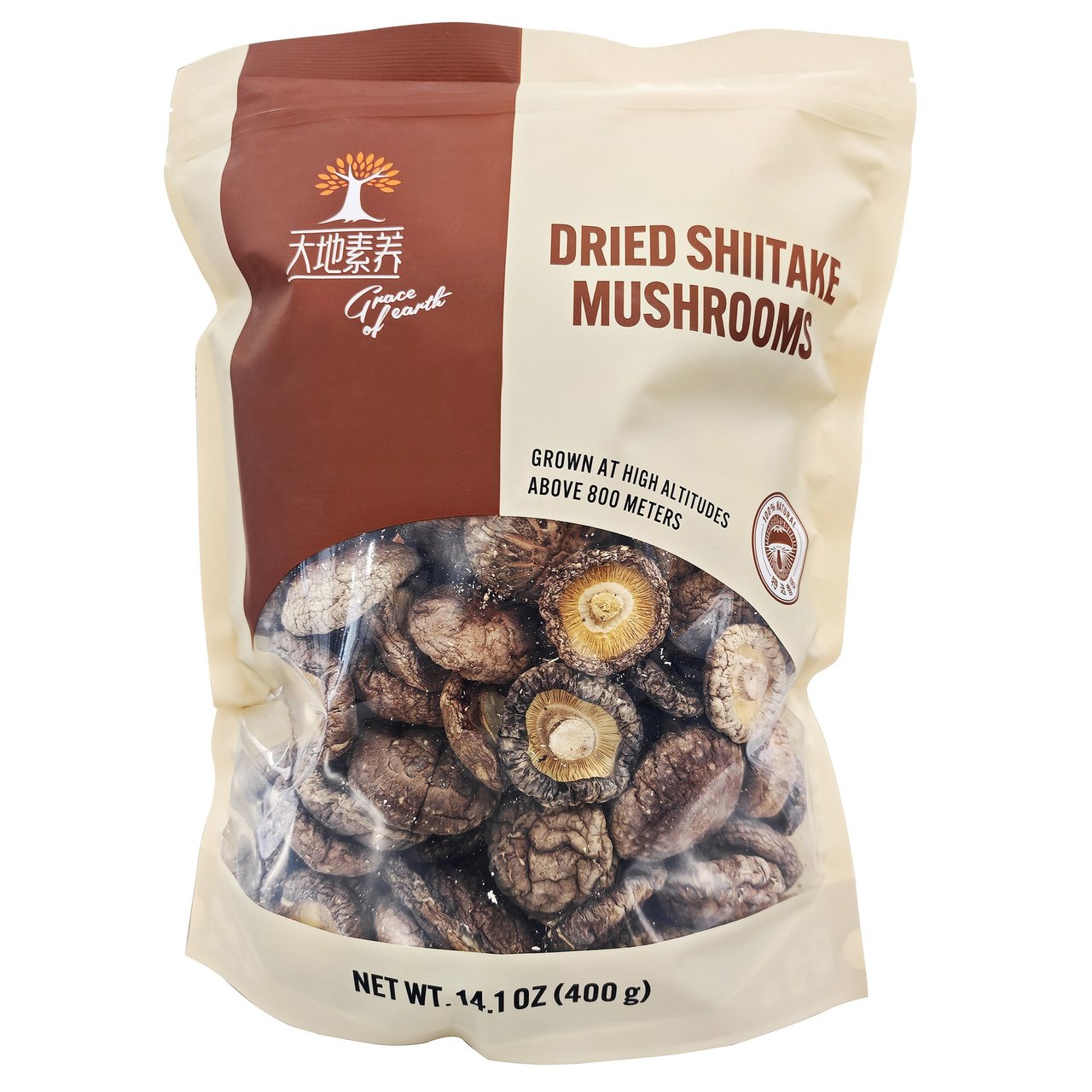 Grace of Earth Dried Shiitake Mushrooms 14.11 oz - Image 1