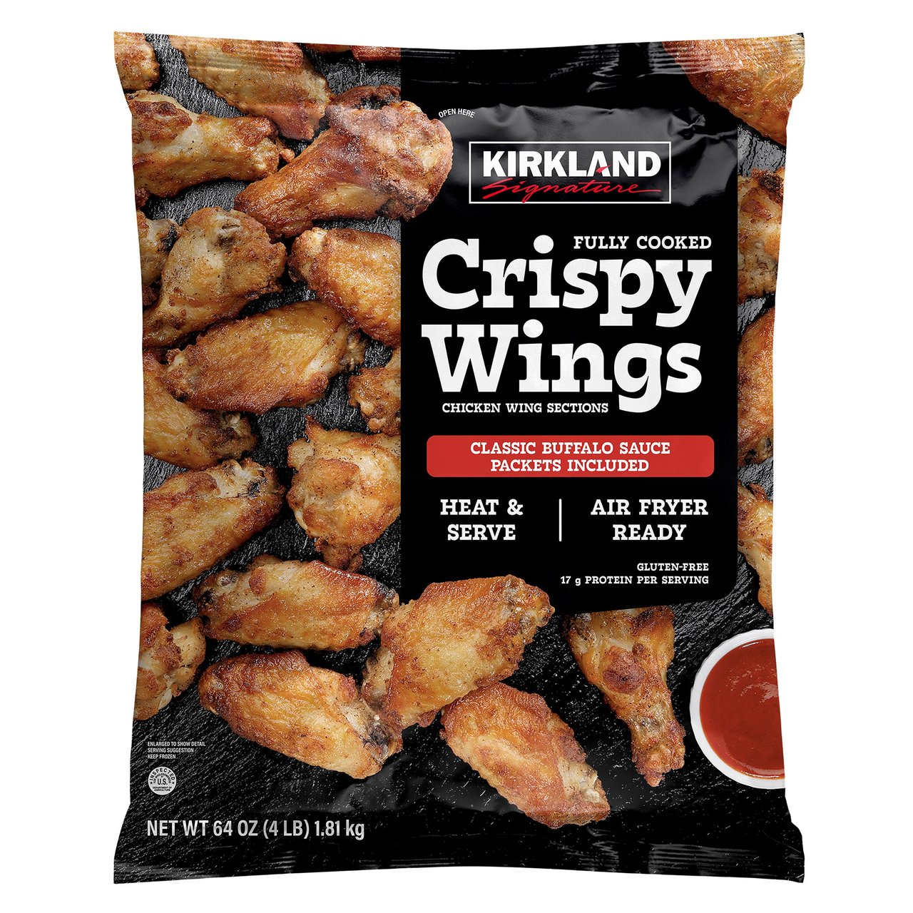 Kirkland Signature Crispy Wings with Buffalo Sauce 4 lbs - Image 1