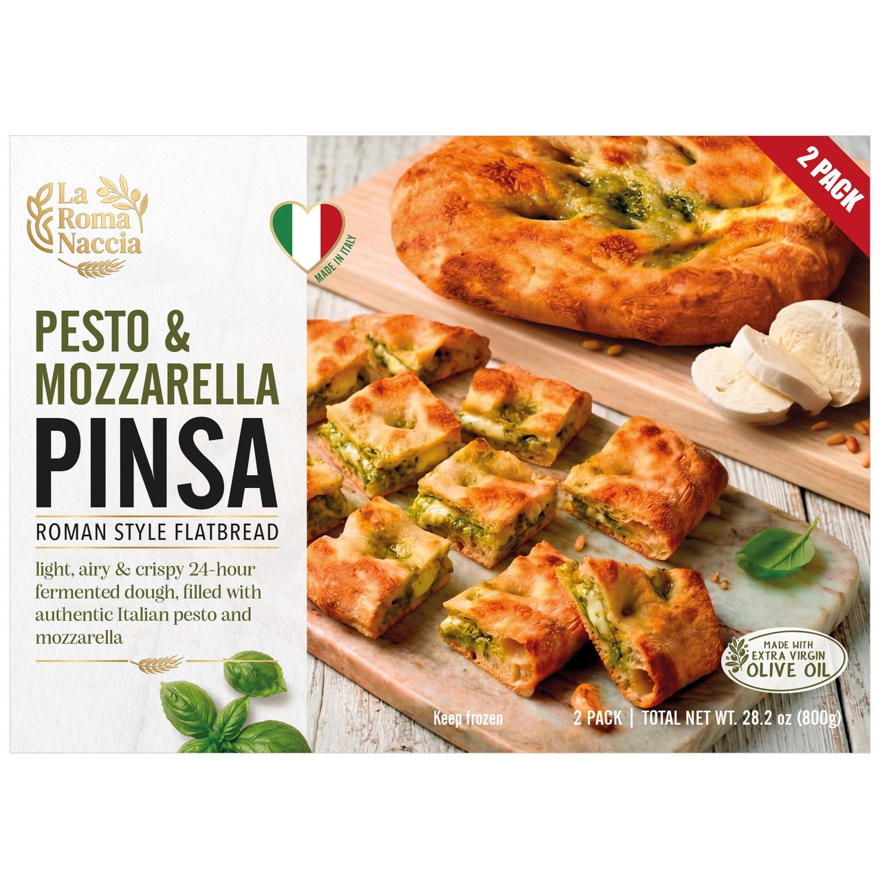 La Roma Naccia Pesto & Mozzarella Pinsa, 2 CT, 1.76 lbs - Image 1