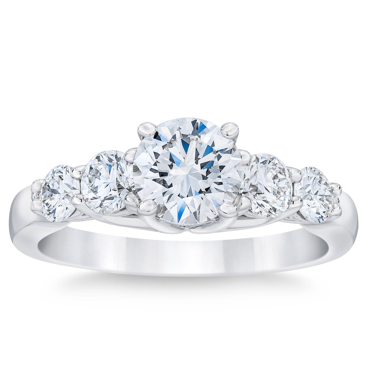 Platinum VS2 I 1.75 ctw Round Brilliant Diamond Ring (1.0 ct Center) - Image 1