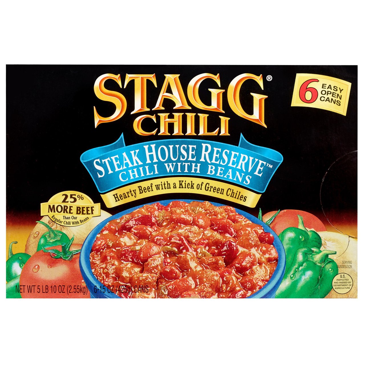 Stagg Steakhouse Reserve Chili with Beans 6/15 Ounce Cans - Image 1