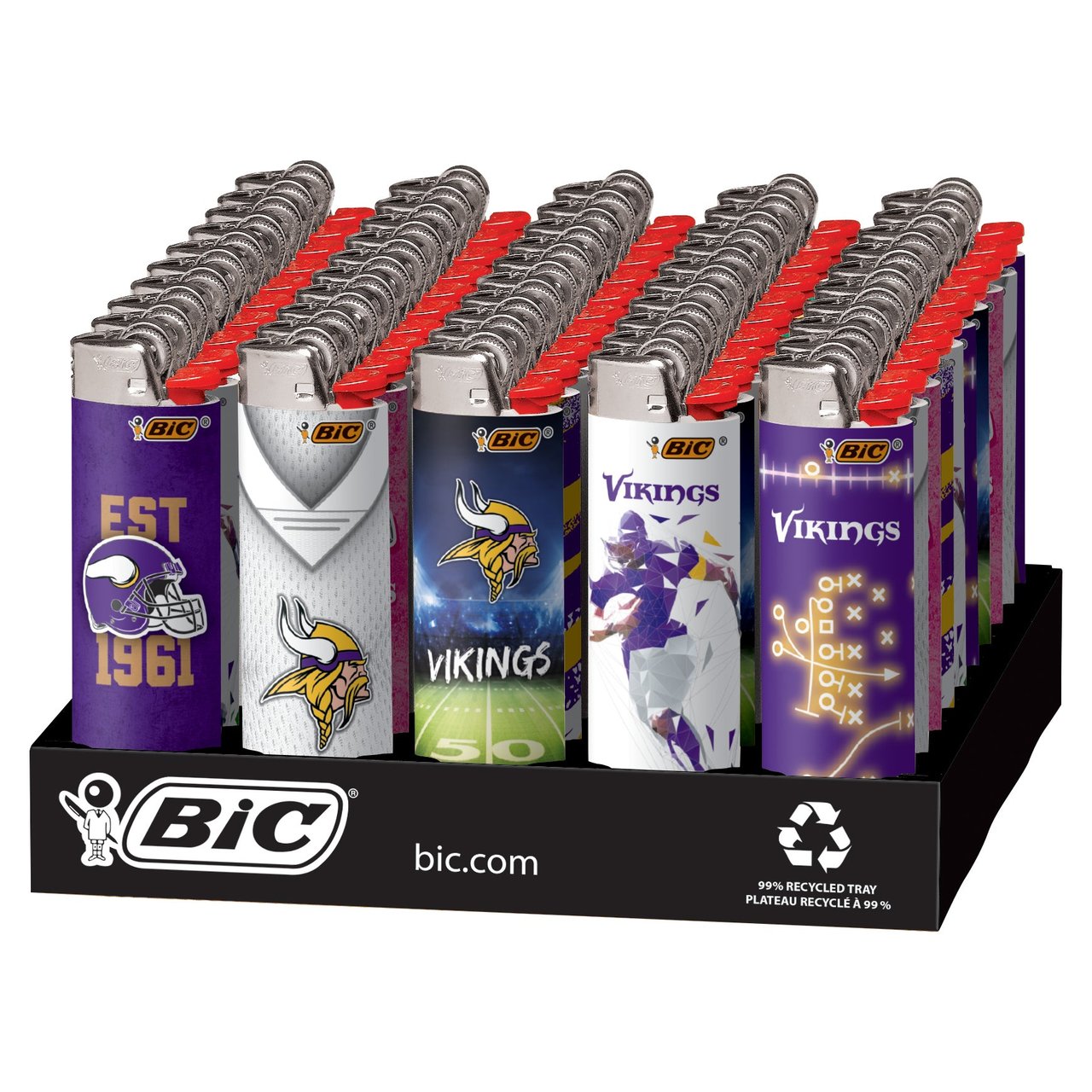 BIC Lighters NFL Minnesota Vikings 50 CT Tray
