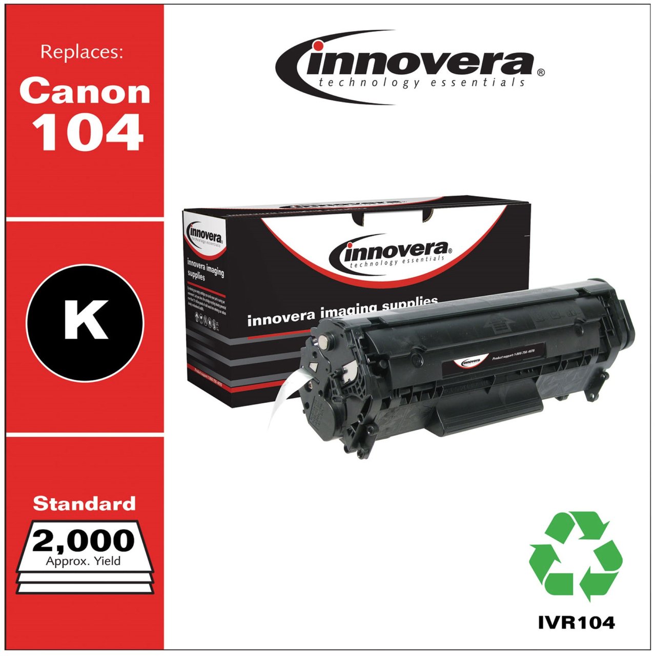 Innovera Black Toner Cartridge IVR104 - Image 1