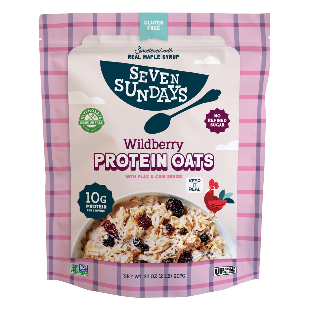 Seven Sundays Wildberry Protein Oats 32 Ounce Bag - Image 1