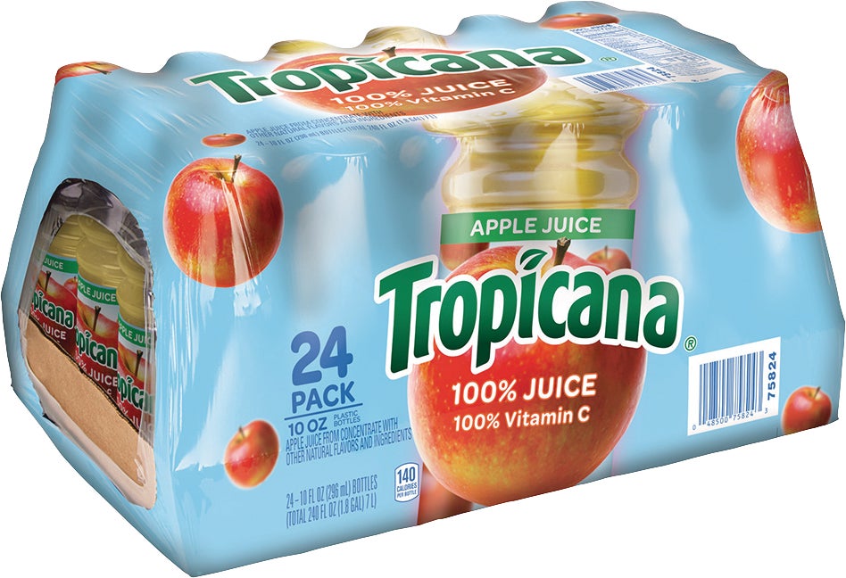 Tropicana 100% Apple Juice, 10 oz, 24-Count - Image 1