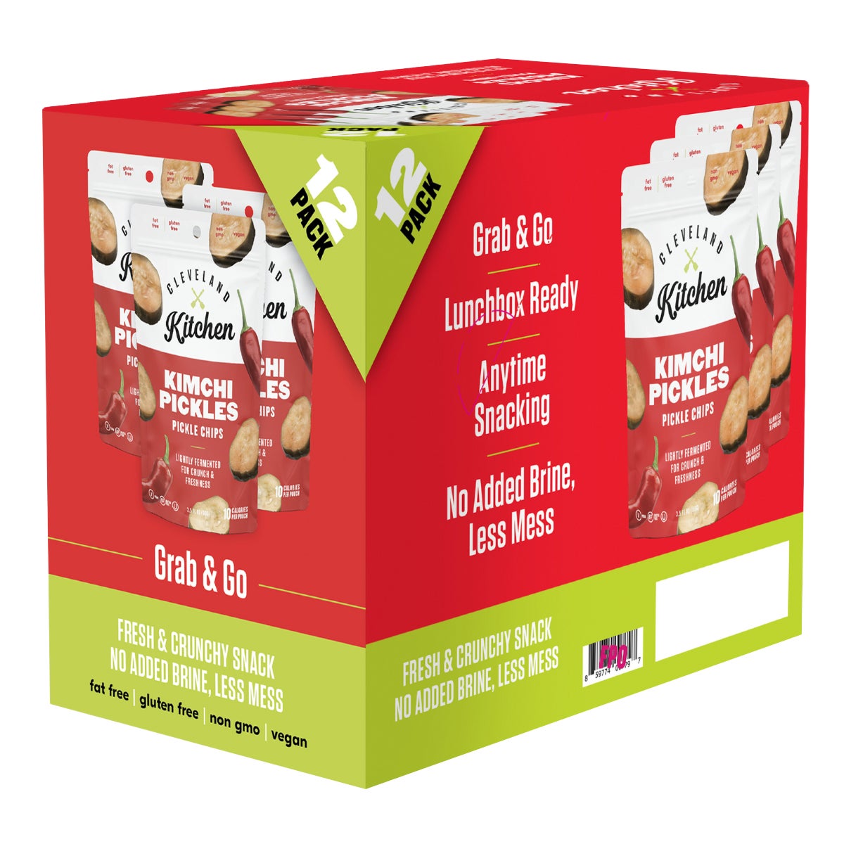 Cleveland Kitchen Kimchi Pickle Chips, 12-Pack / 3.5 FL OZ Each - Image 1