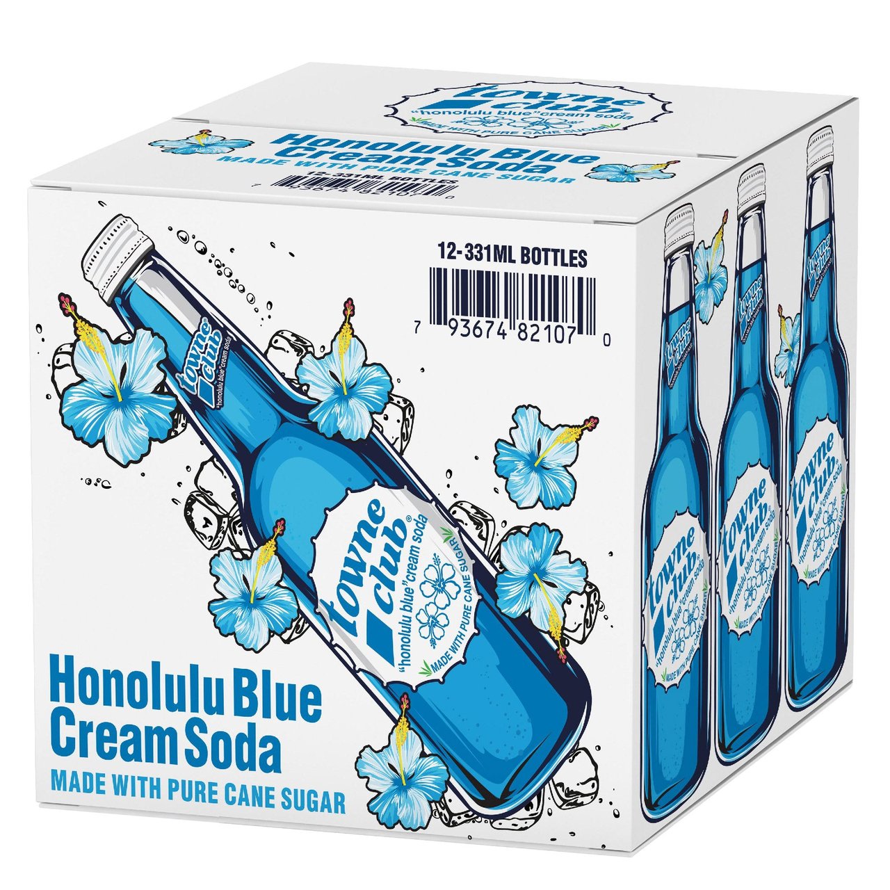 Towne Club Cream Soda Honolulu Blue 16oz/12pk - Image 1