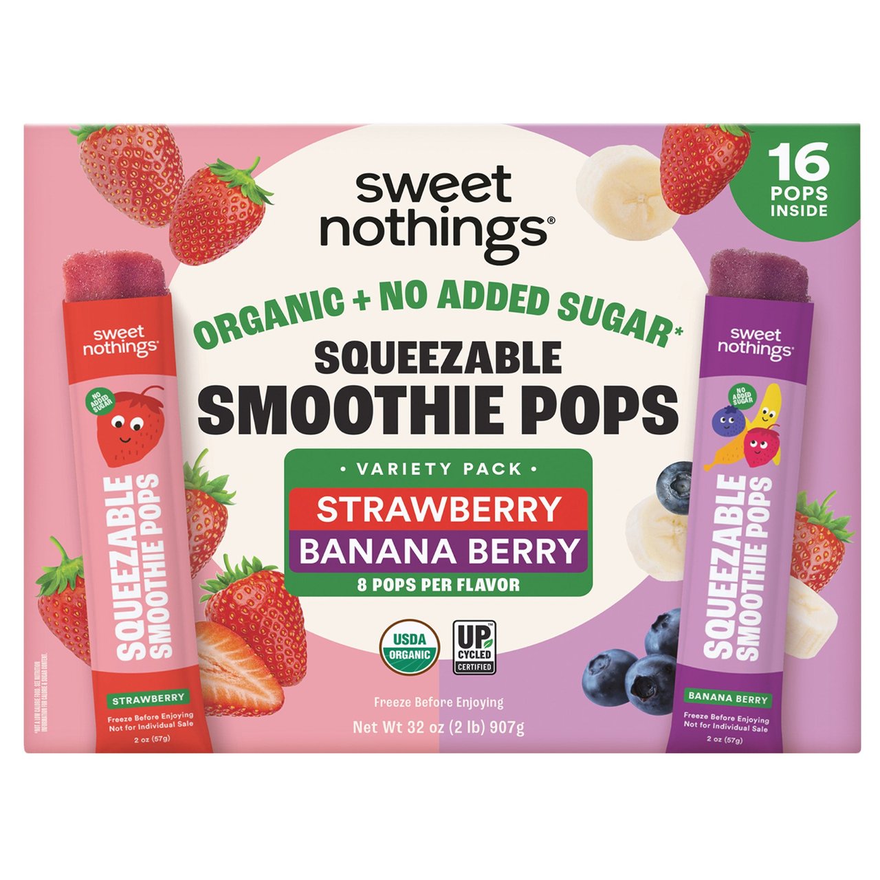 Sweet Nothings Organic Squeezable Smoothie 32 Ounce Box - Image 1