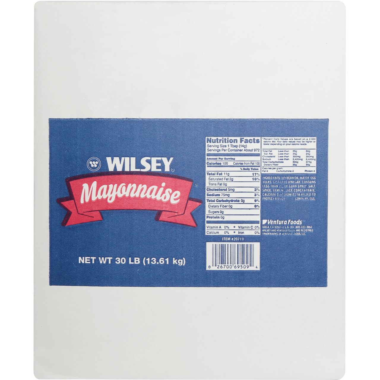 Wilsey Premium Whole Egg Mayonnaise, 30 Lb - Image 1