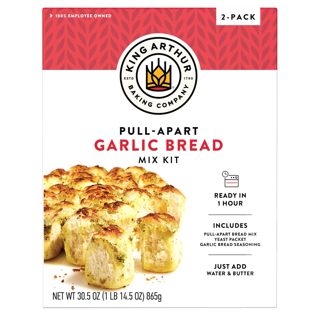 King Arthur Pull-Apart Garlic Bread Mix, 2-Pack (2 x 15.25 oz) - Image 1