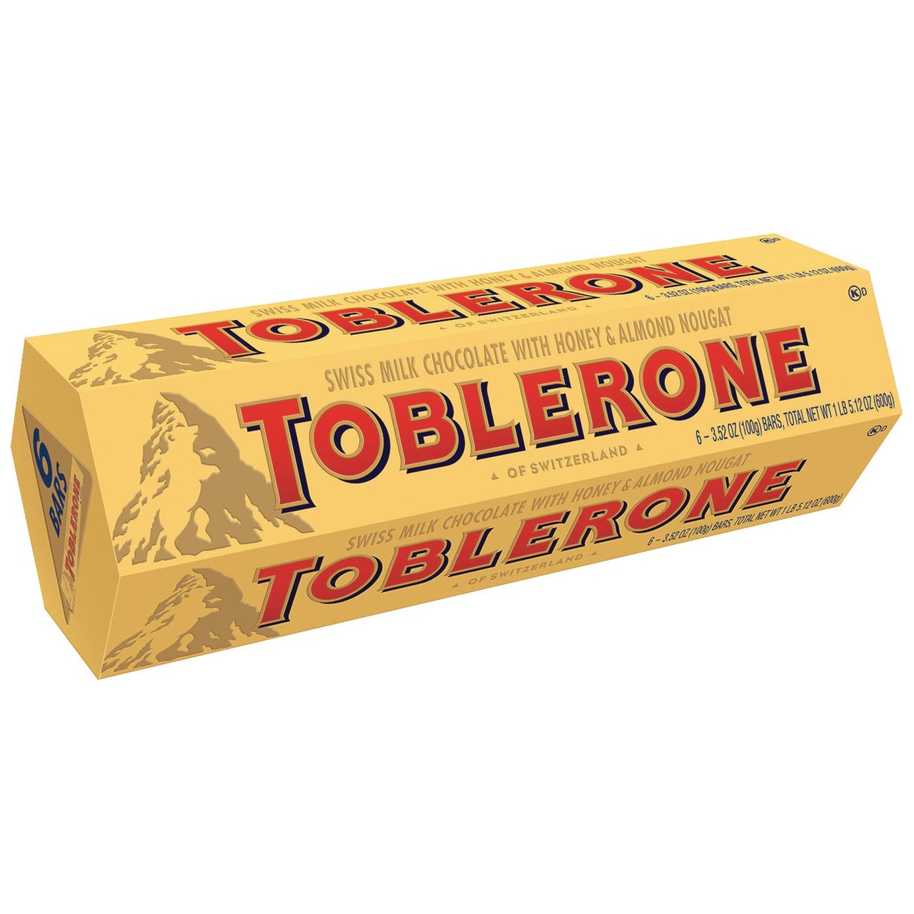 Toblerone Swiss Milk Chocolate 6 / 3.52 oz Bars - Image 1