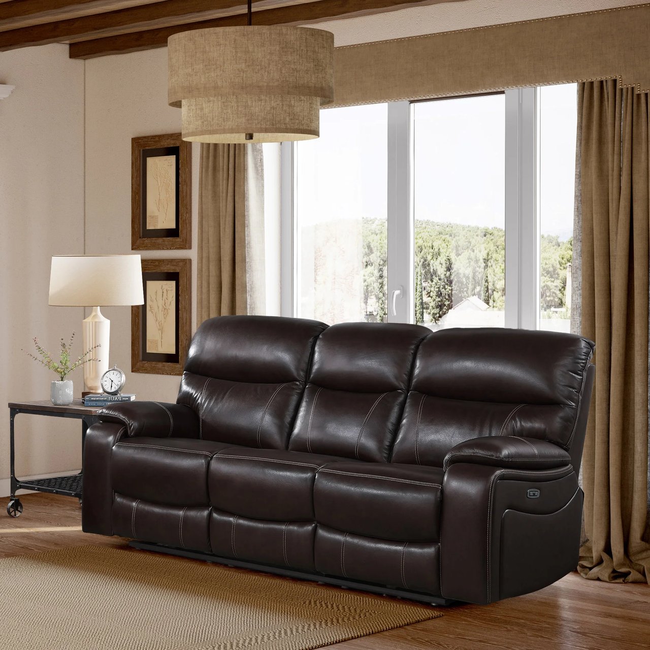 Northridge Home Fallon Leather Power Reclining Sofa - Image 1