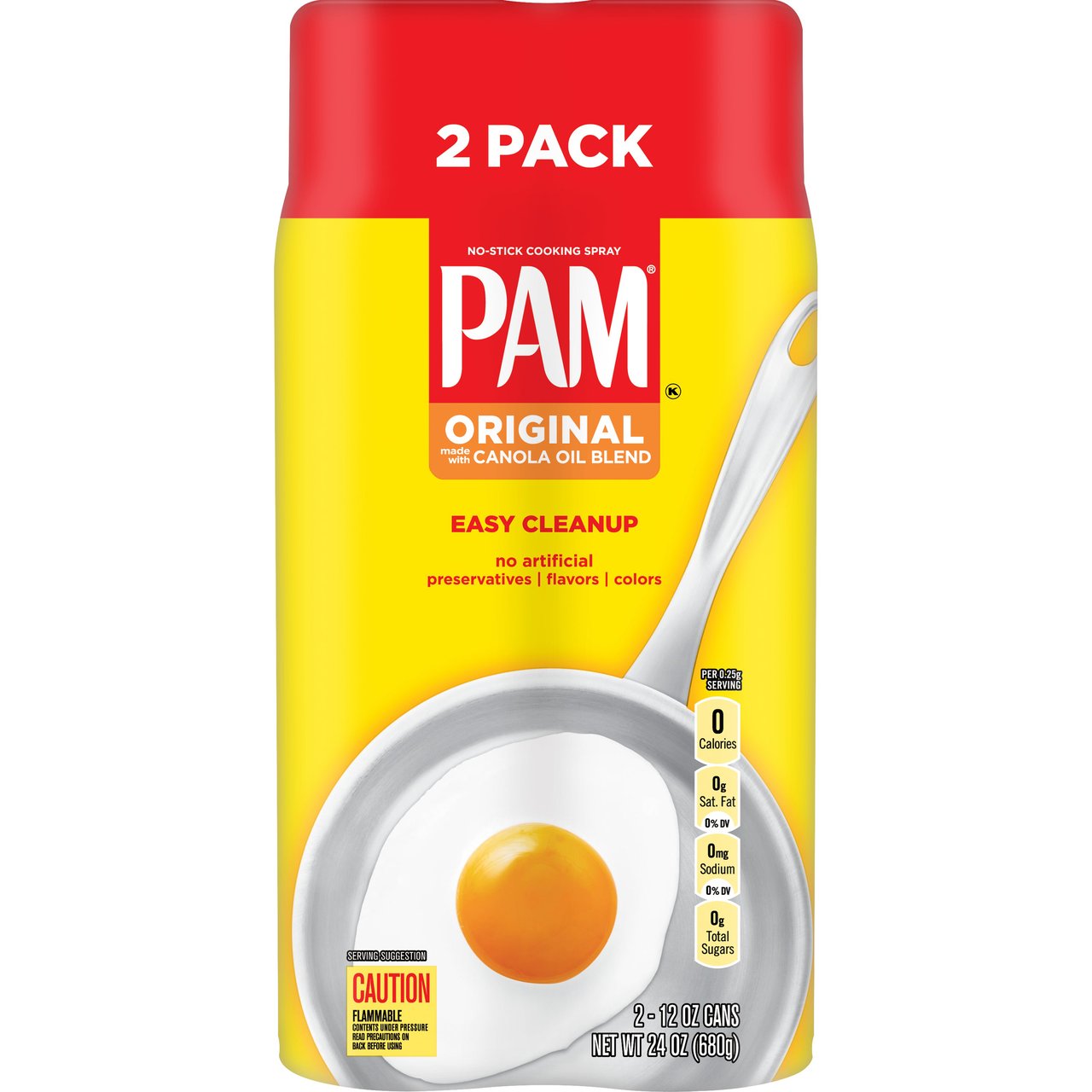 PAM Original Cooking Spray, 2-Pack, 12 oz Cans - Image 1