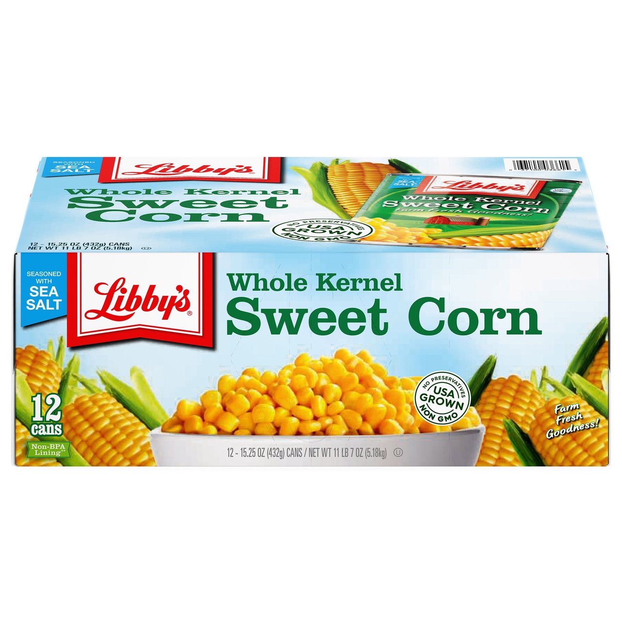 Libby's Whole Kernel Sweet Corn 12/15.25 Ounce Cans - Image 1