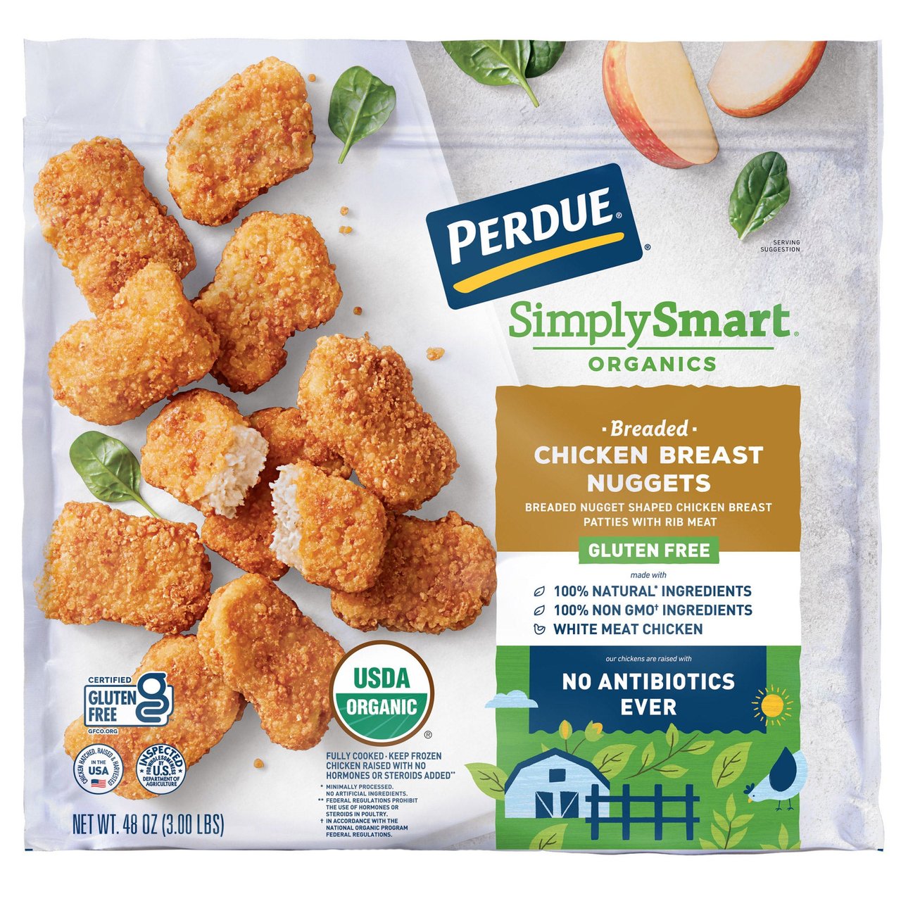 Perdue Simply Smart Organics Breaded Chicken Breast Nuggets, 3 Pounds - Image 1
