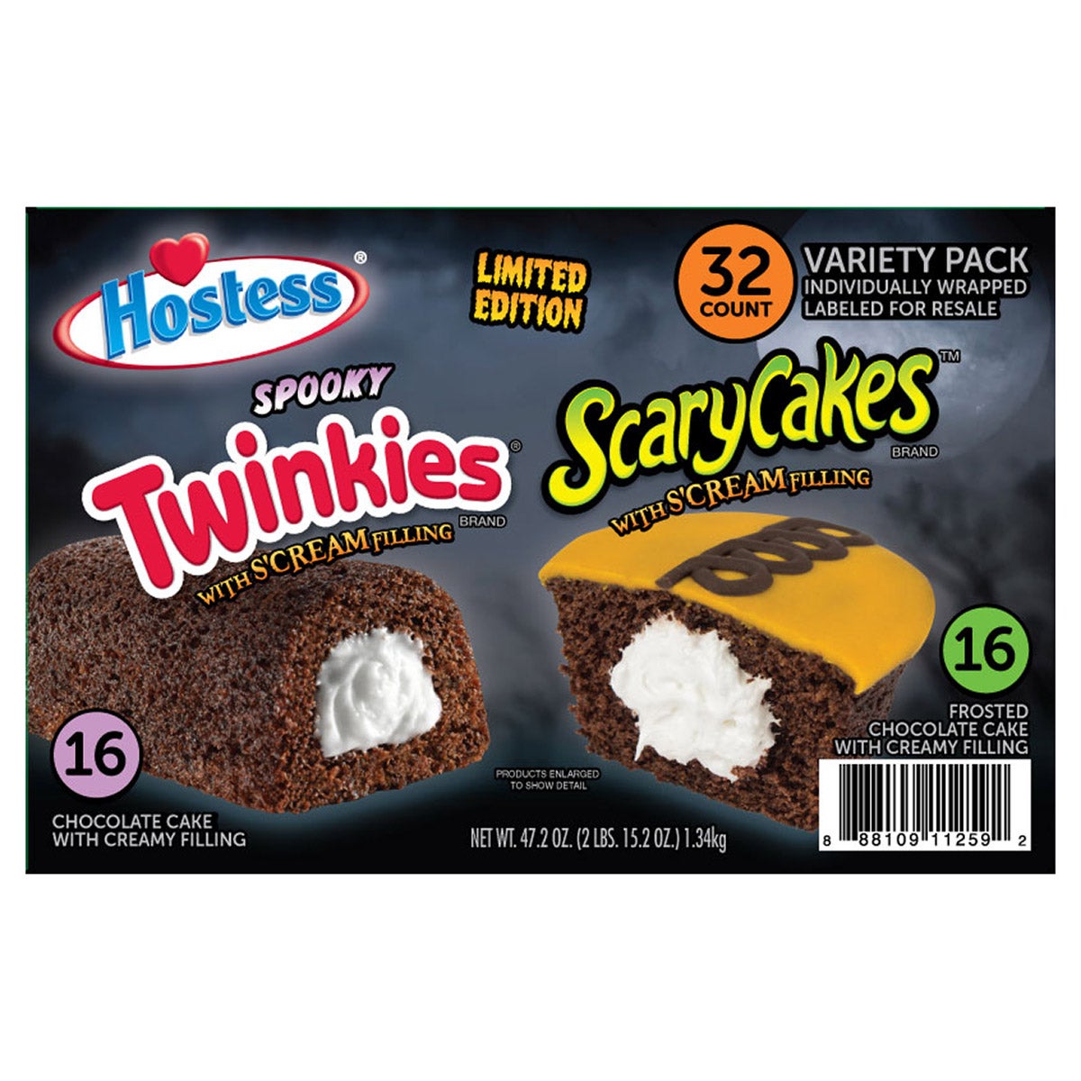 Hostess Halloween ScaryCakes Cupcakes & Chocolate Cake Twinkies Variety Pack, 32 Count - Image 1