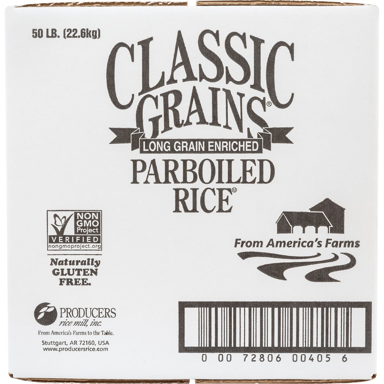 Classic Grains Enriched Parboiled Rice, Long Grain, 50 LB