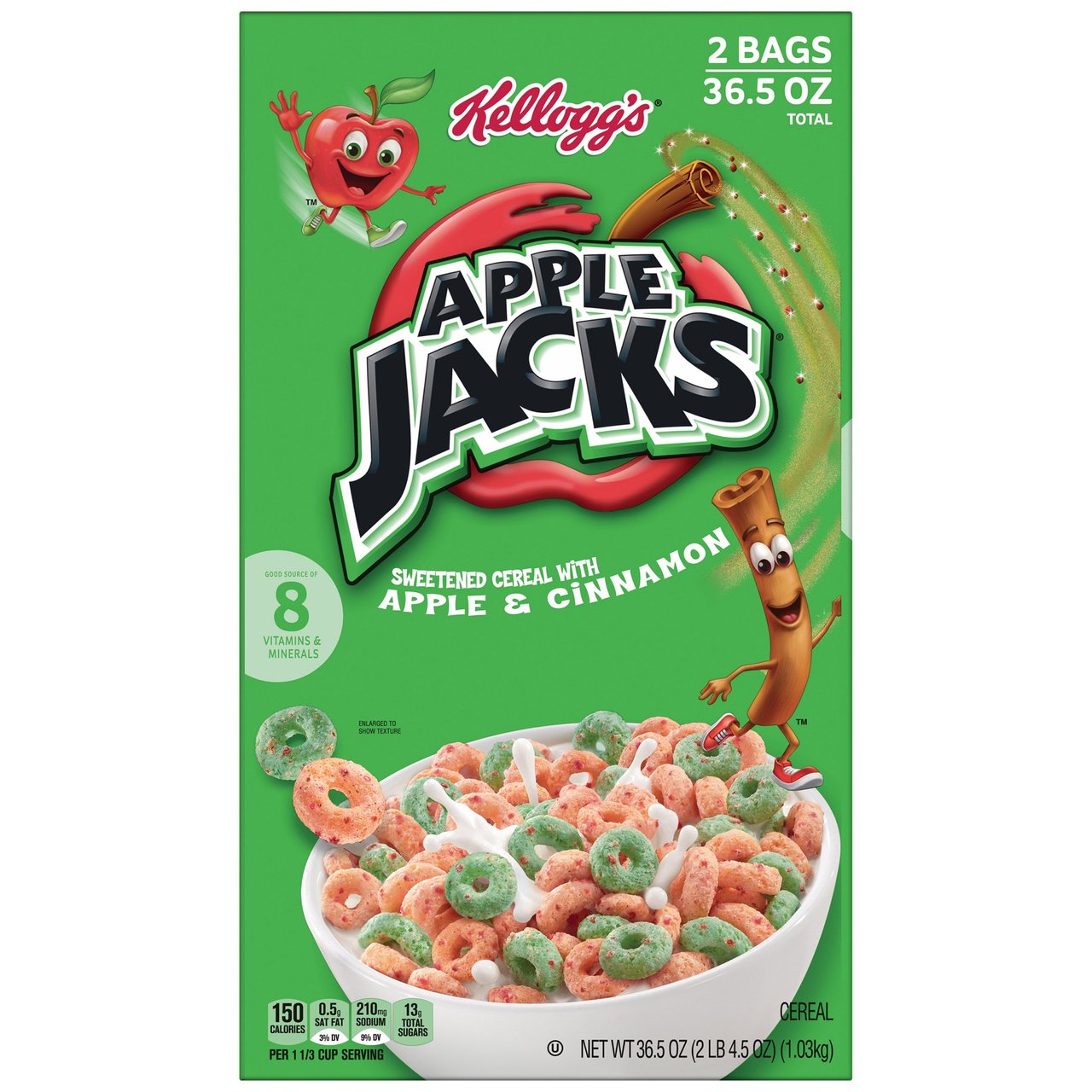 Kellogg's Apple Jacks Cereal 36.5 oz (2.28 lbs) - Image 1