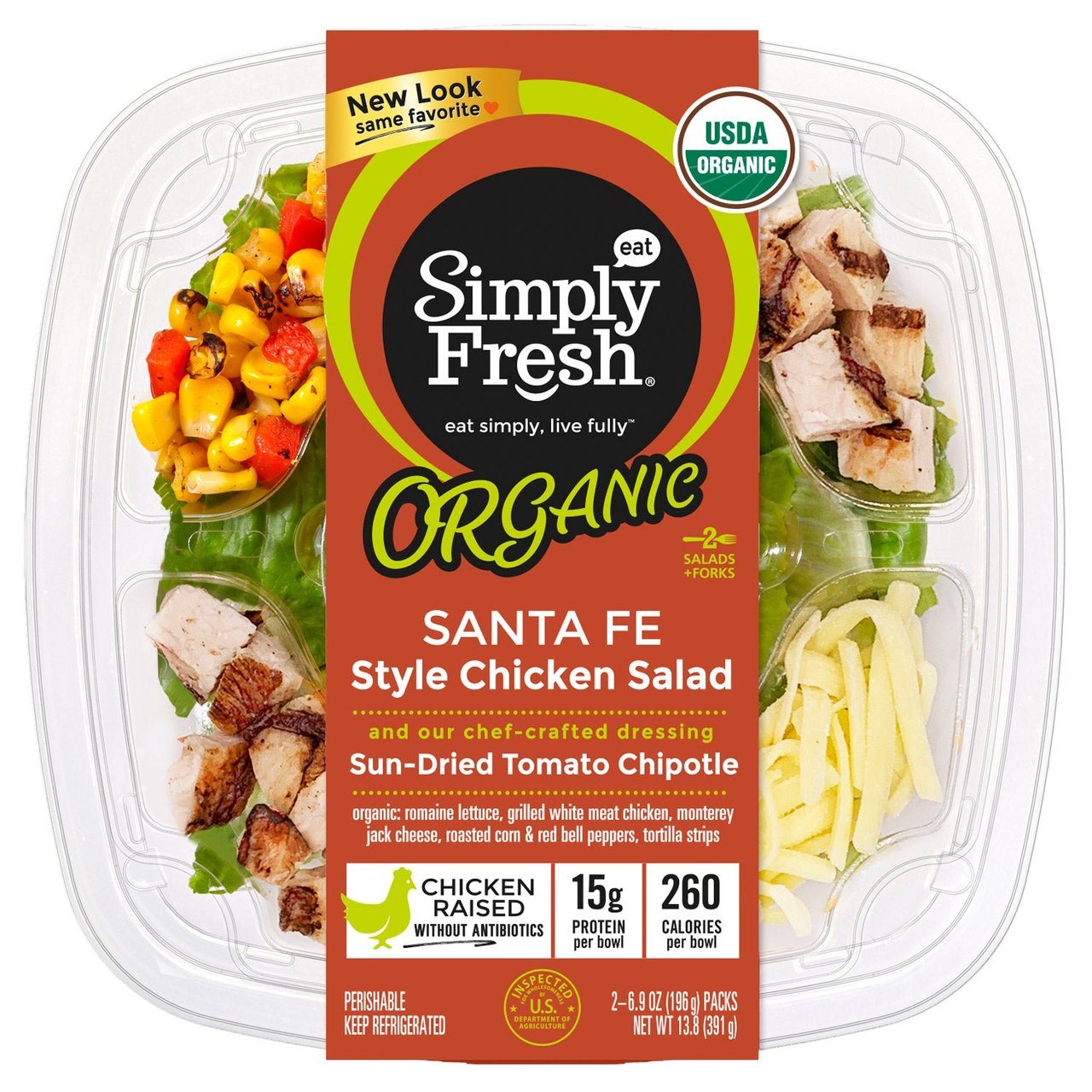 Simply Fresh Organic Chicken Santa Fe Salad 2/6.9 oz - Image 1