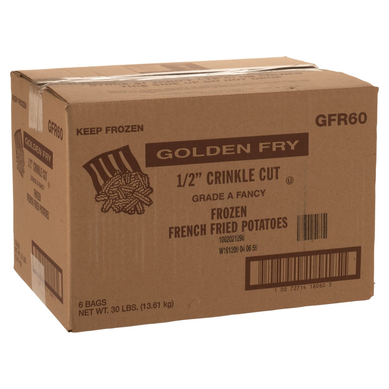McCain Golden Fry 1/2" Crinkle Cut French Fries, 6 Bags, 5 lbs Each - Image 1