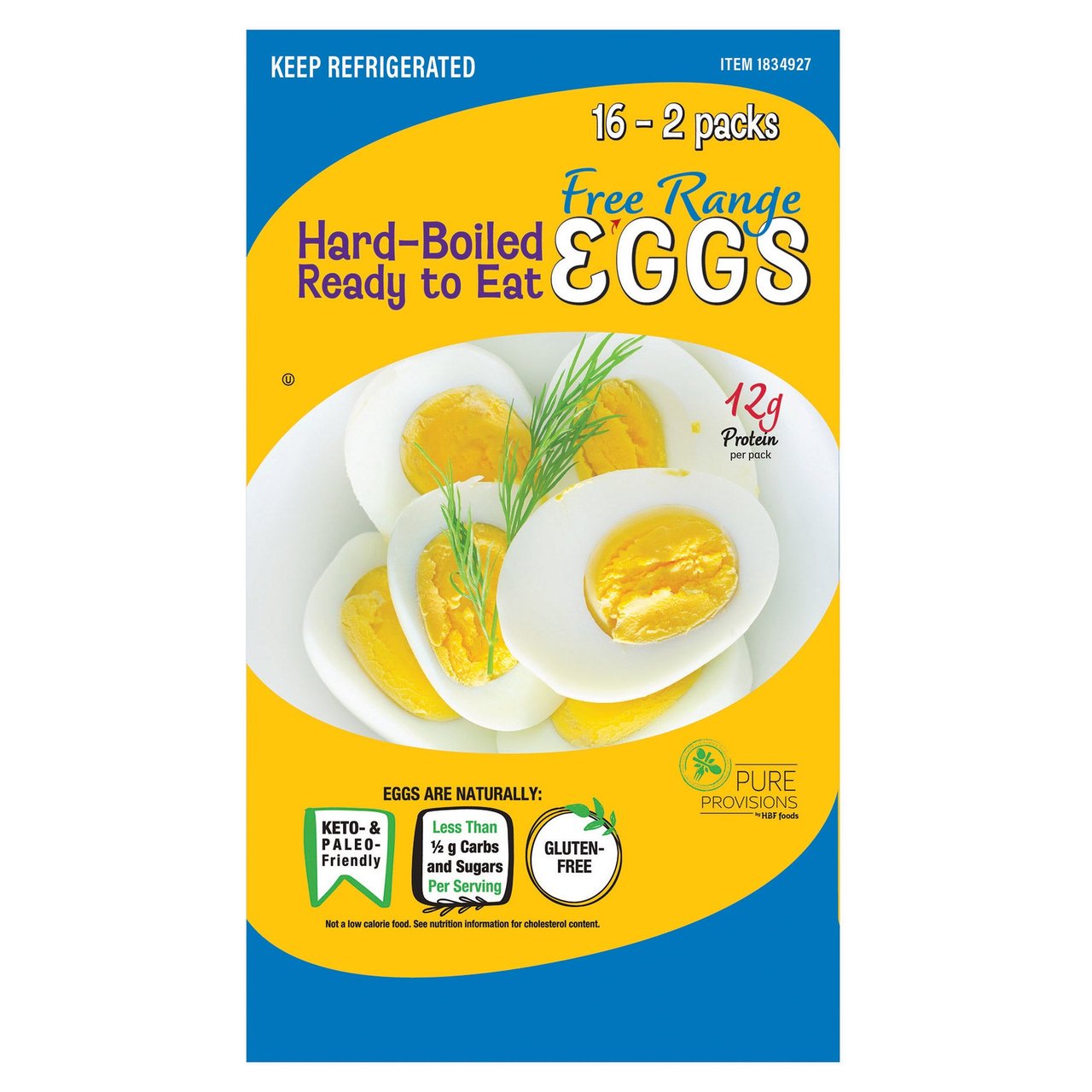 Pure Provisions Hard Boiled Free Range Eggs 16/2 CT - Image 1