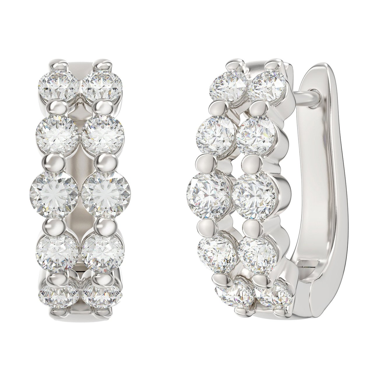 14kt White Gold VS2 I 0.96 ctw Round Diamond Earrings