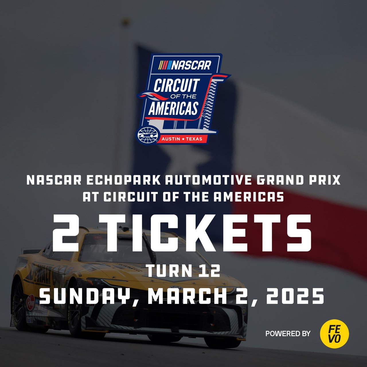 NASCAR EchoPark Automotive Grand Prix at COTA – Turn 12 Tickets (Non-Refundable)