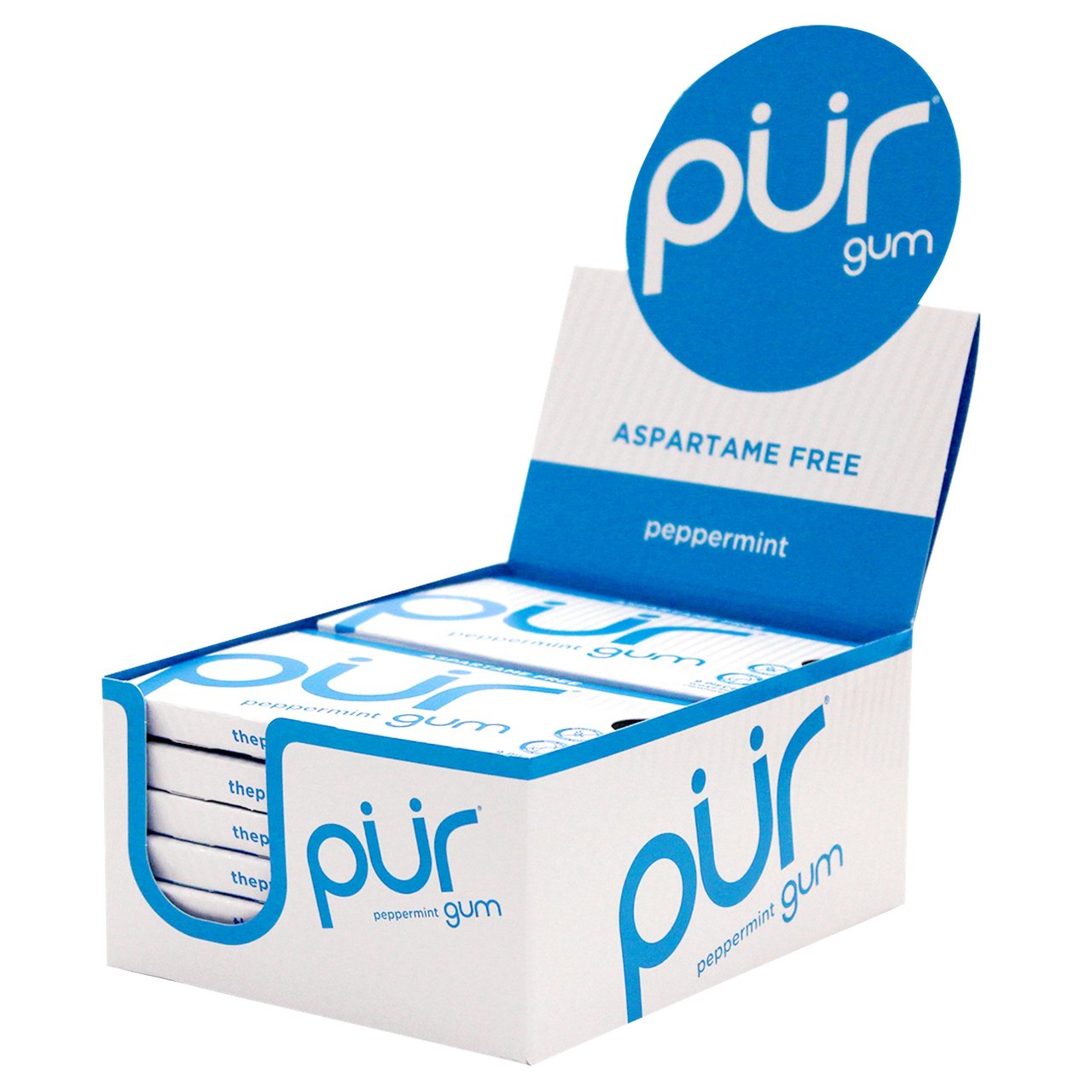 PUR Gum Peppermint, 9-Piece Packs, 12-Count - Image 1
